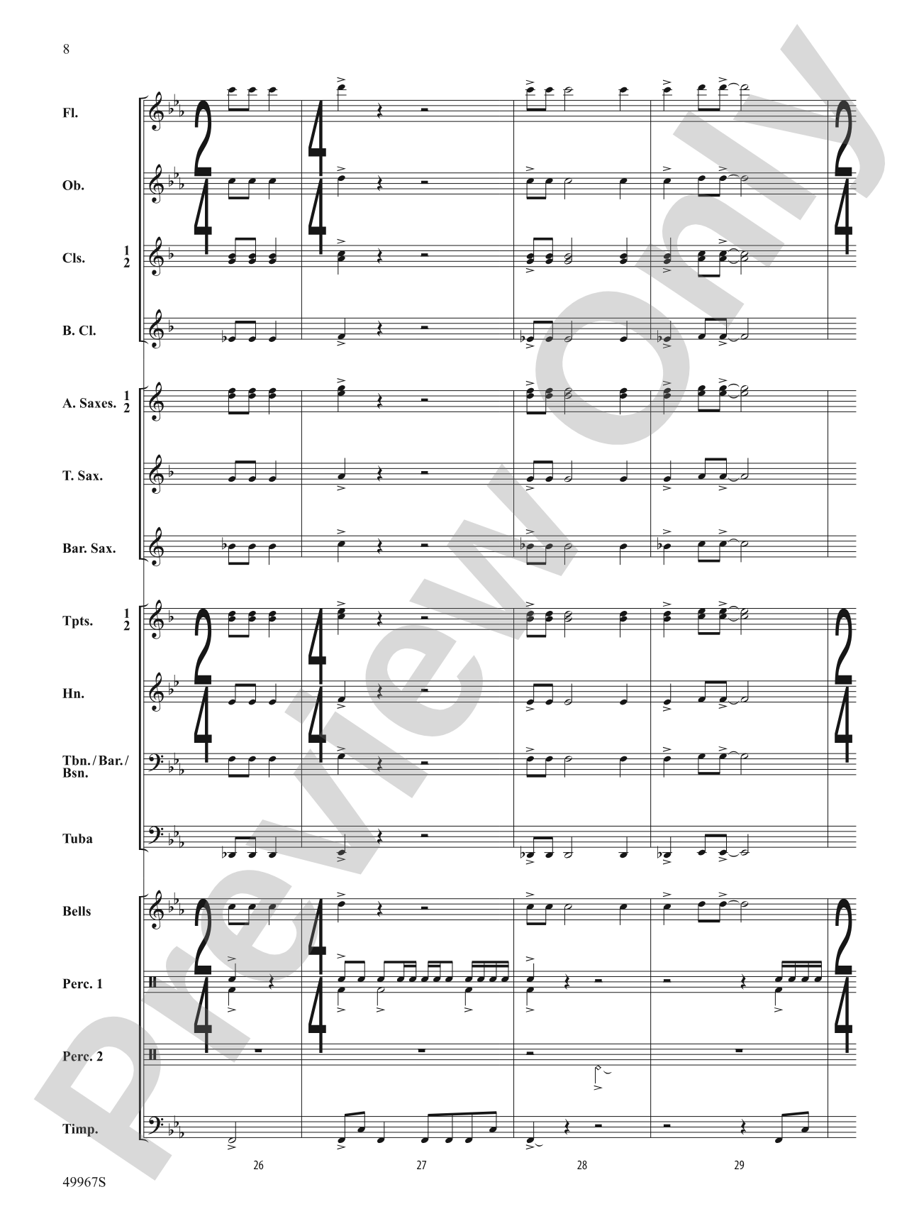 Once Upon a Time Signature: Concert Band Conductor Score & Parts