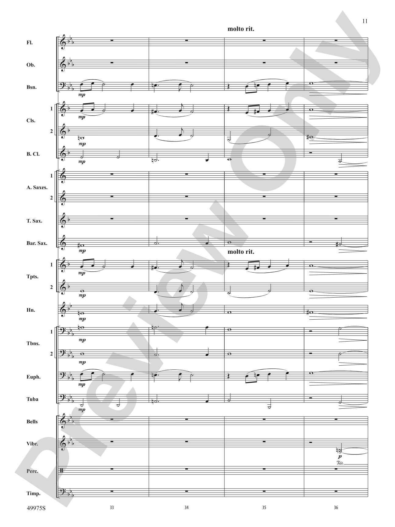 In Solitude: Concert Band Conductor Score & Parts