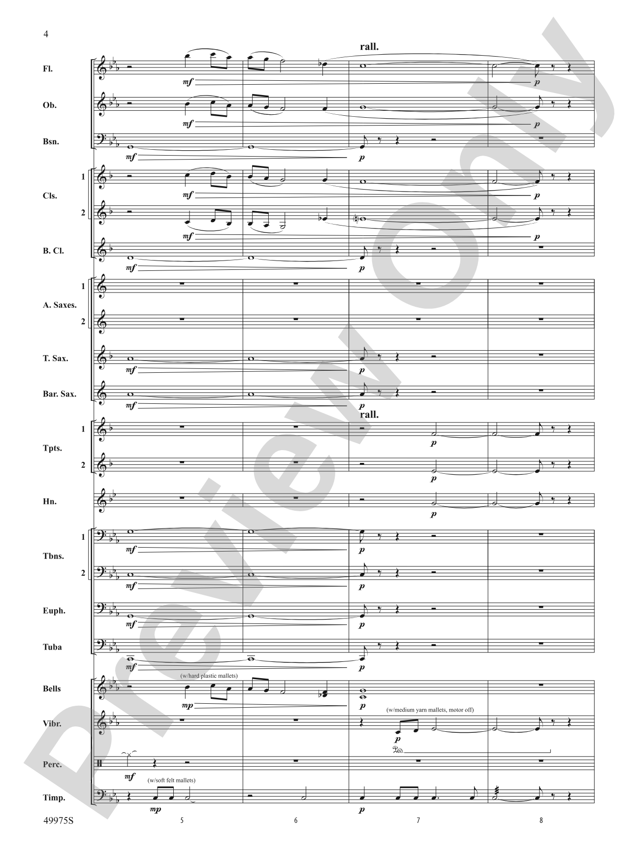 In Solitude: Concert Band Conductor Score & Parts