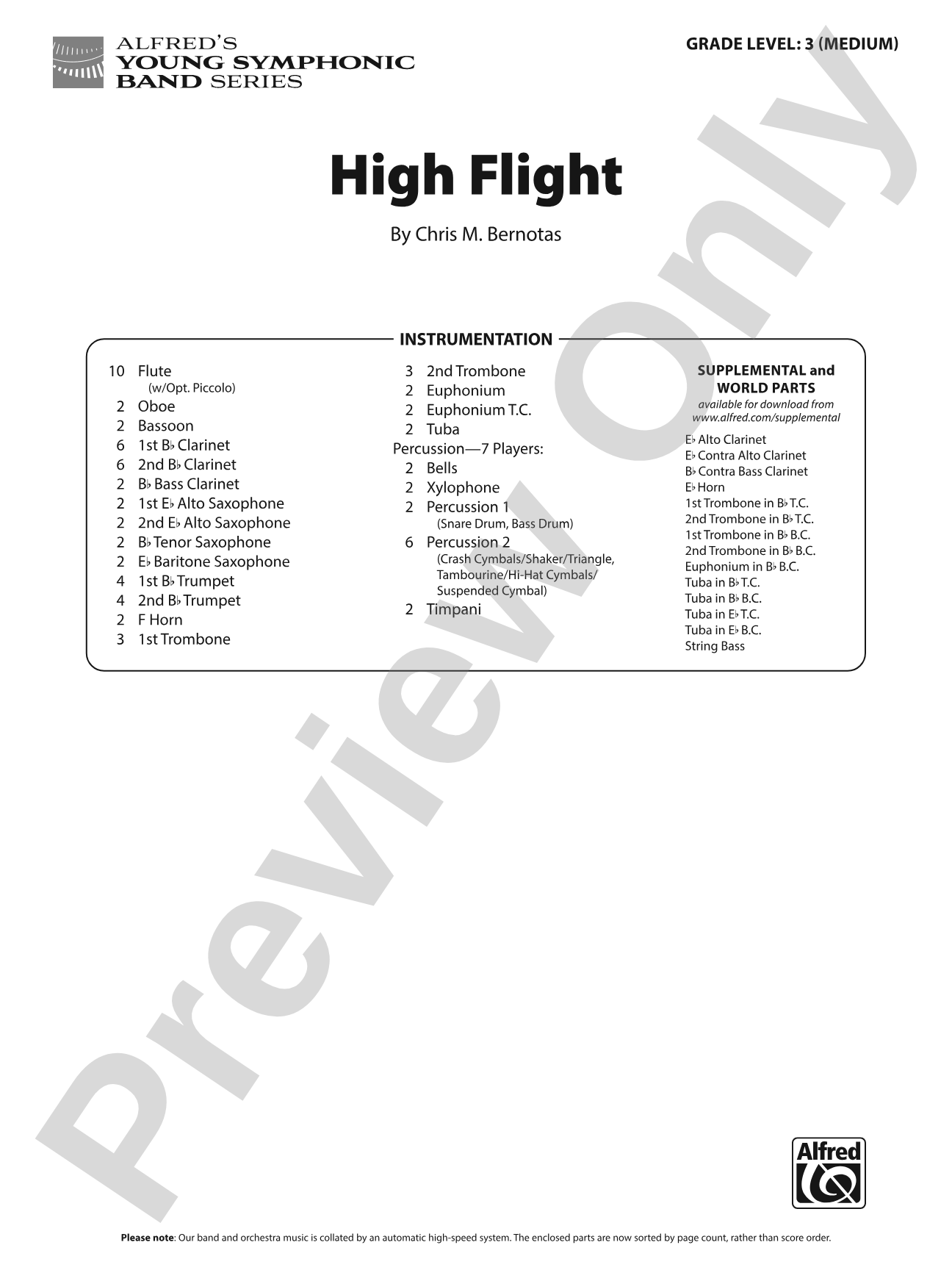 High Flight: Score