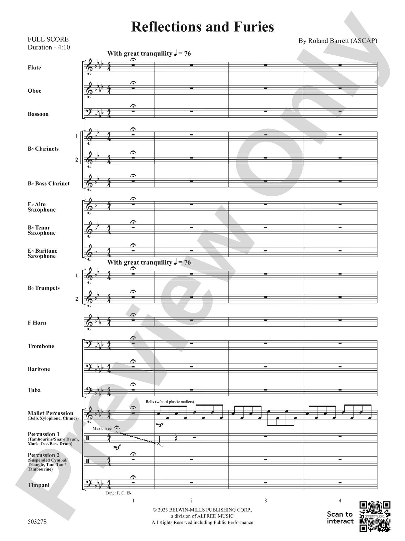 Reflections and Furies: Concert Band Conductor Score & Parts