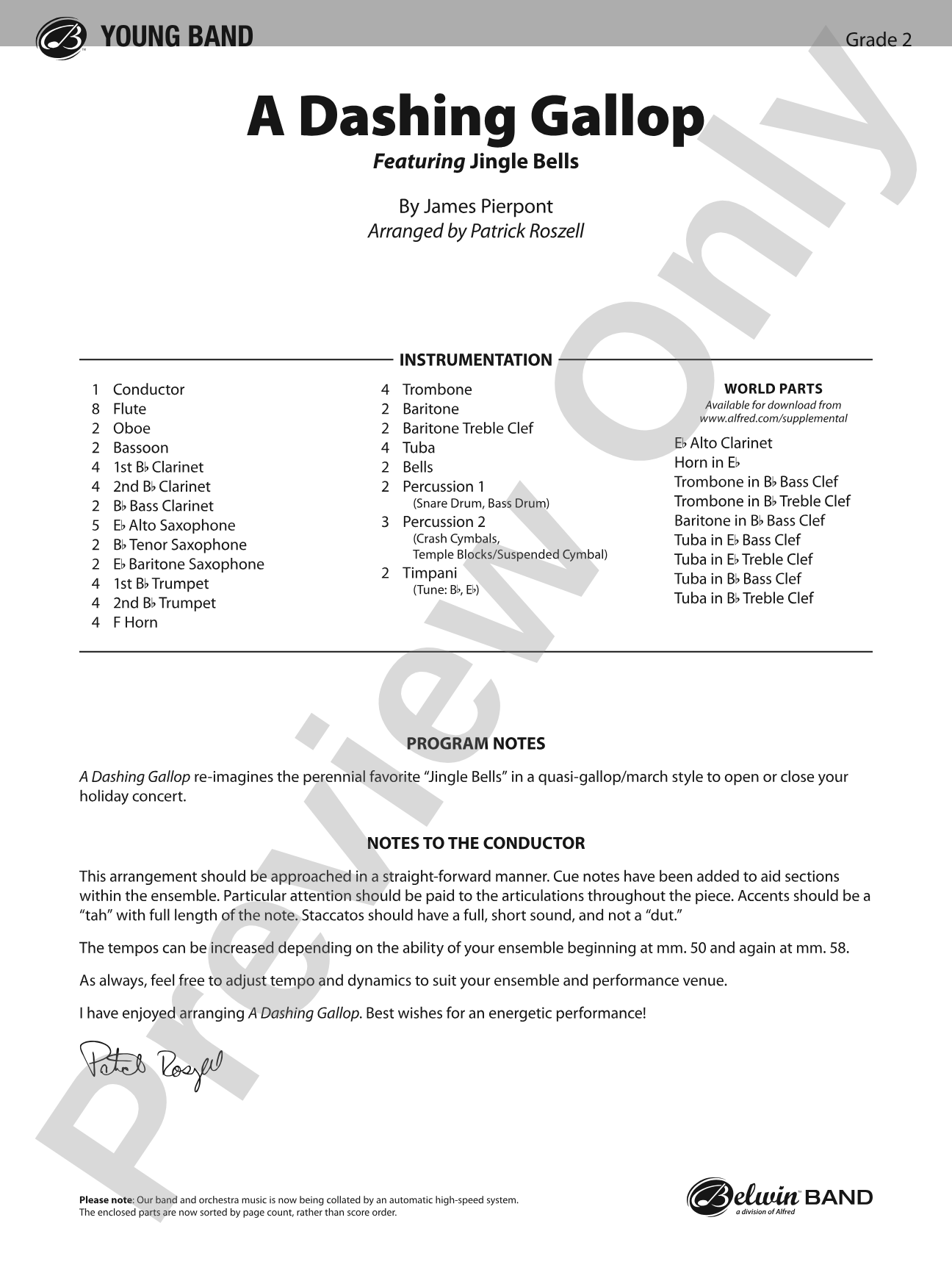 A Dashing Gallop: Score