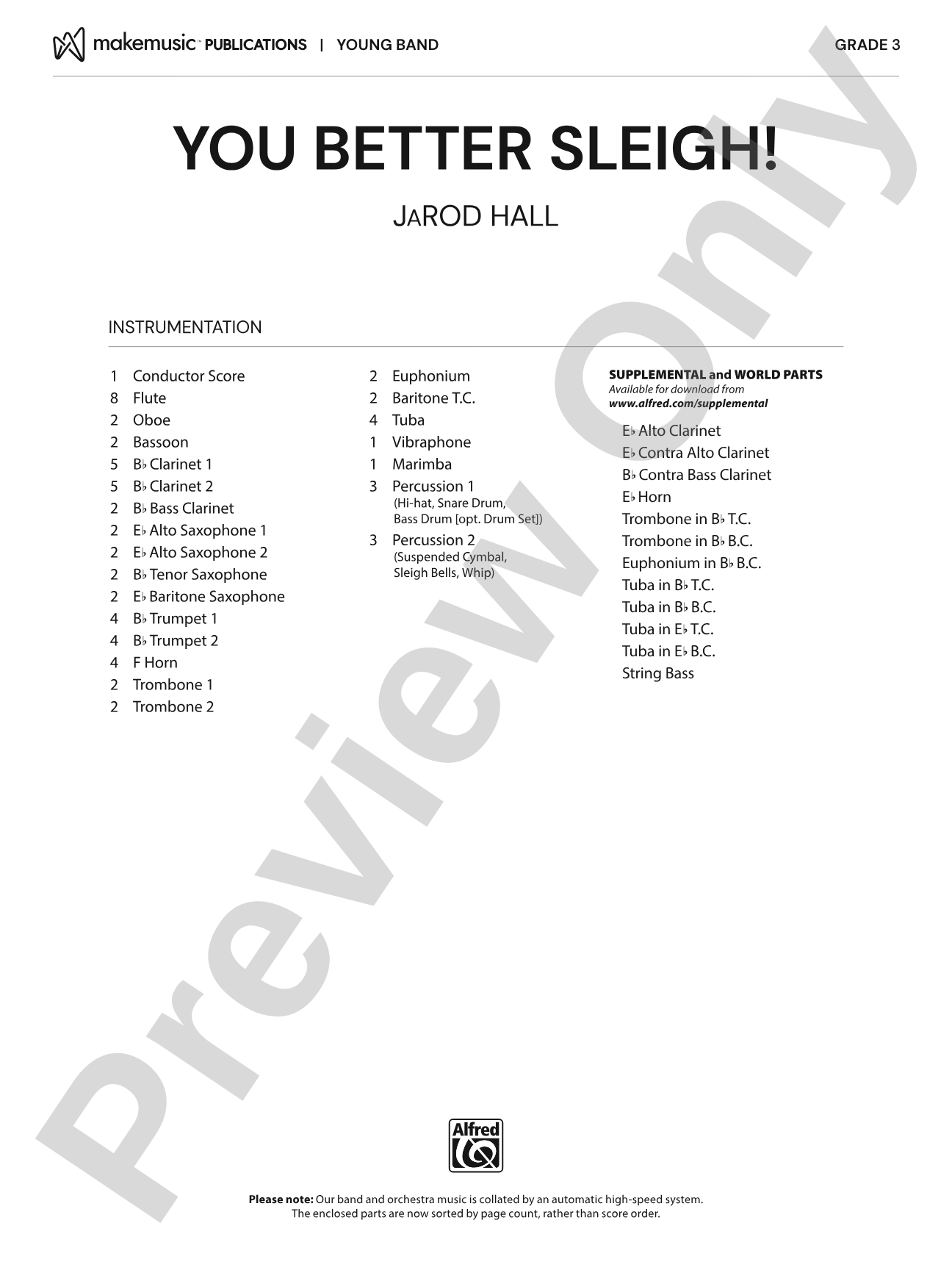 You Better Sleigh!: Concert Band Conductor Score & Parts
