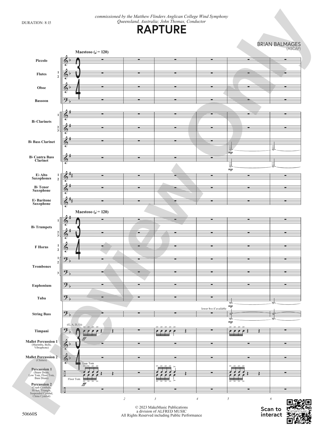 Rapture: Concert Band Conductor Score & Parts