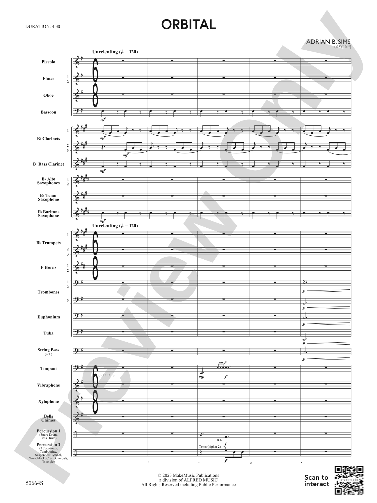 Orbital: Concert Band Conductor Score & Parts