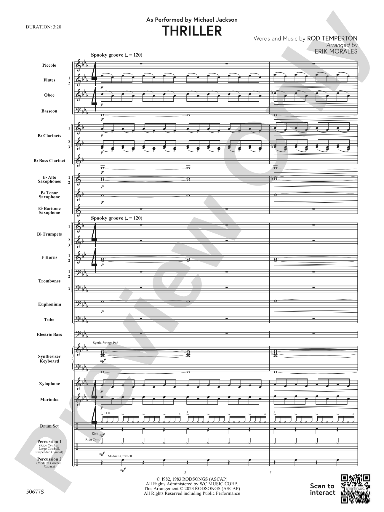 Thriller: Concert Band Conductor Score & Parts