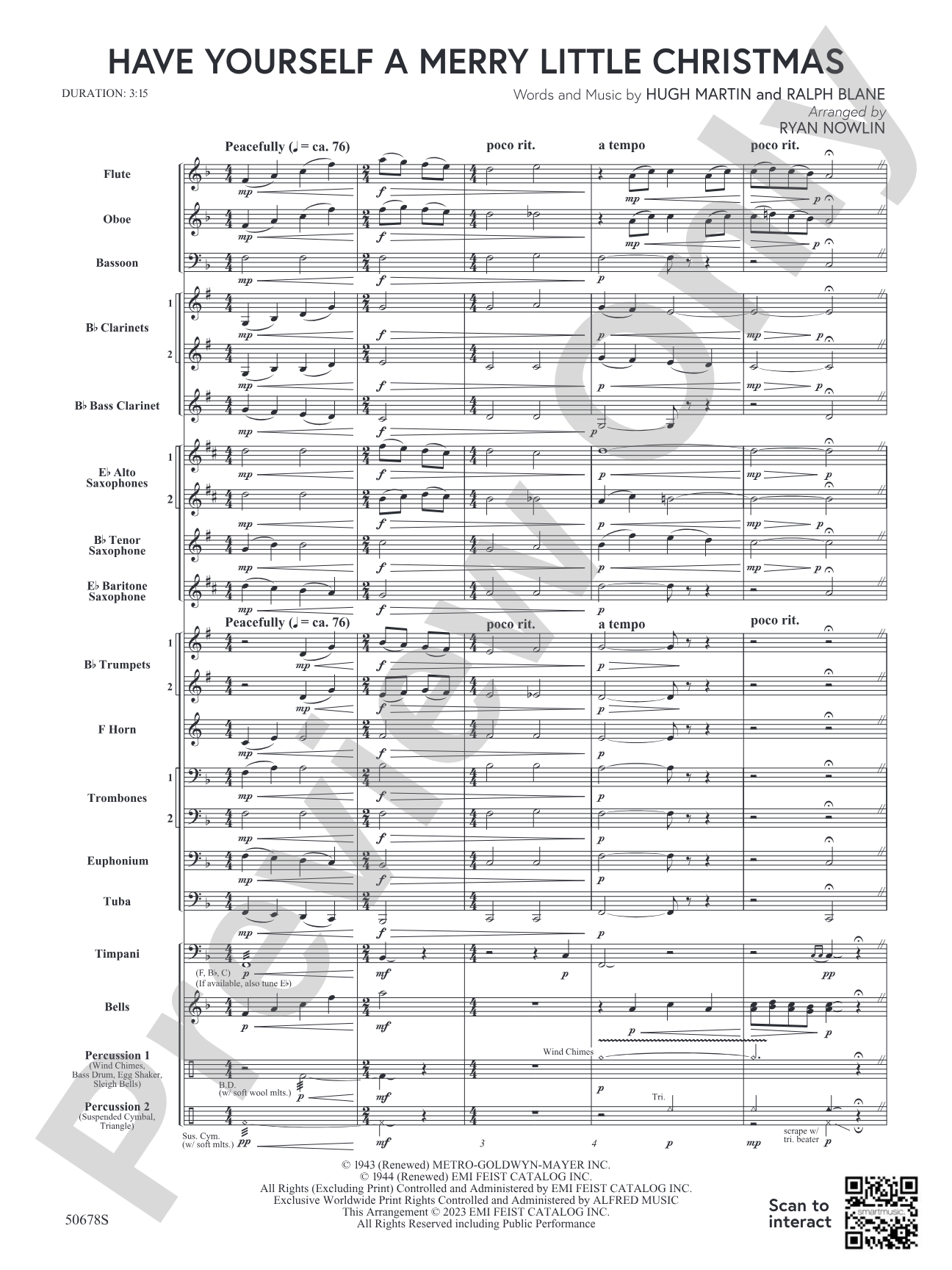 Have Yourself a Merry Little Christmas: Concert Band Conductor Score & Parts