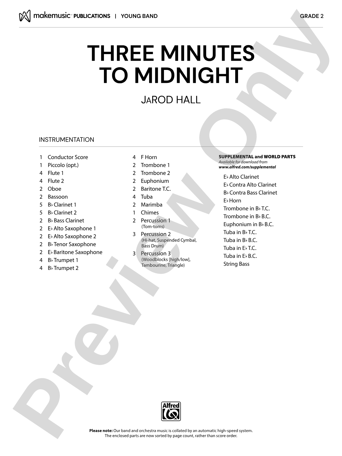 Three Minutes to Midnight: Concert Band Conductor Score & Parts