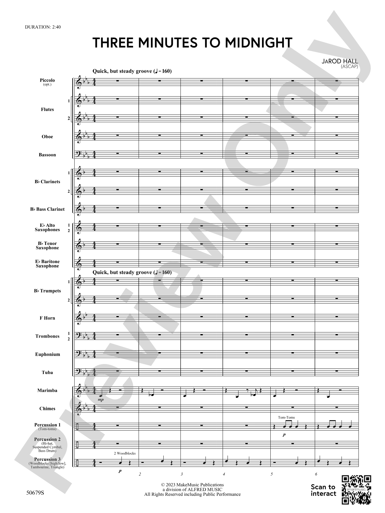 Three Minutes to Midnight: Concert Band Conductor Score & Parts