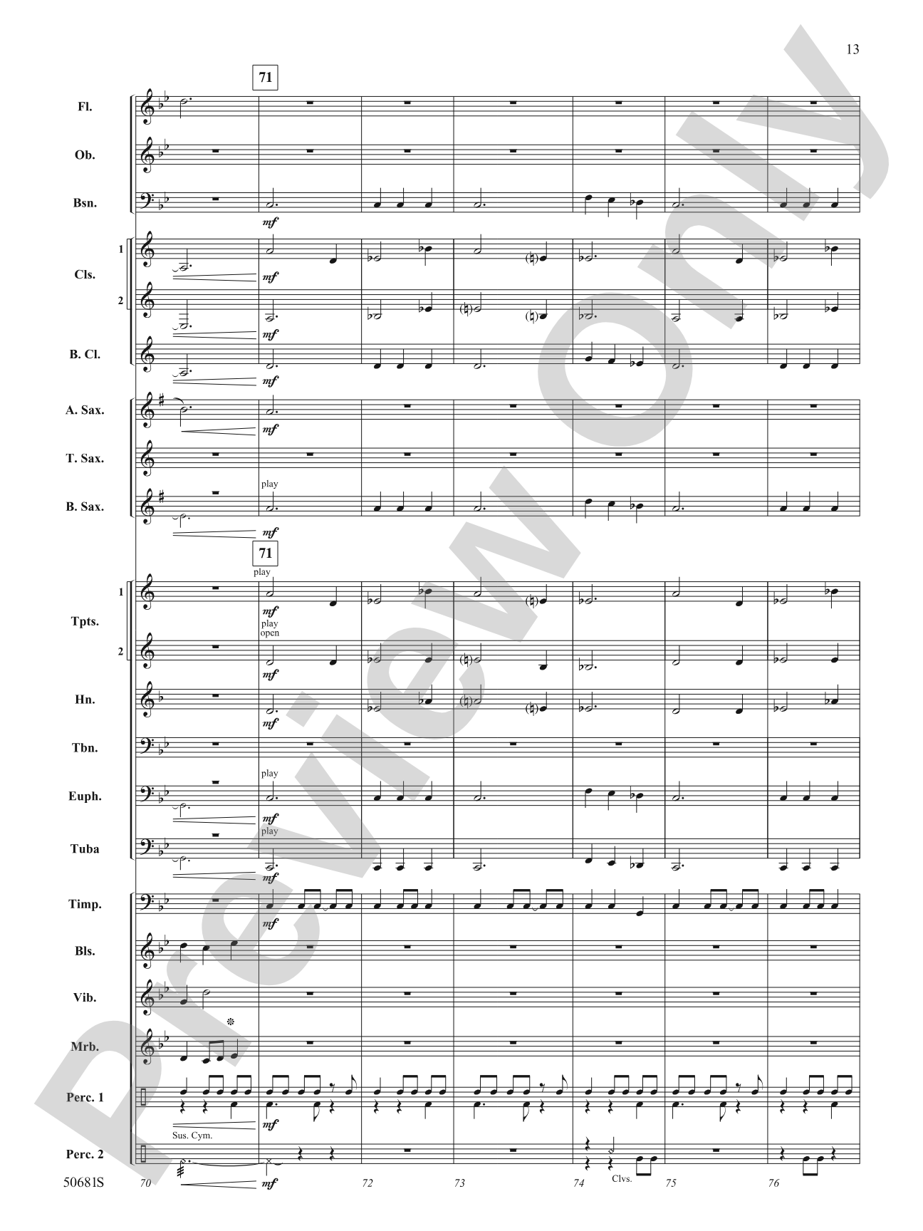 Primeval Dance: Concert Band Conductor Score & Parts