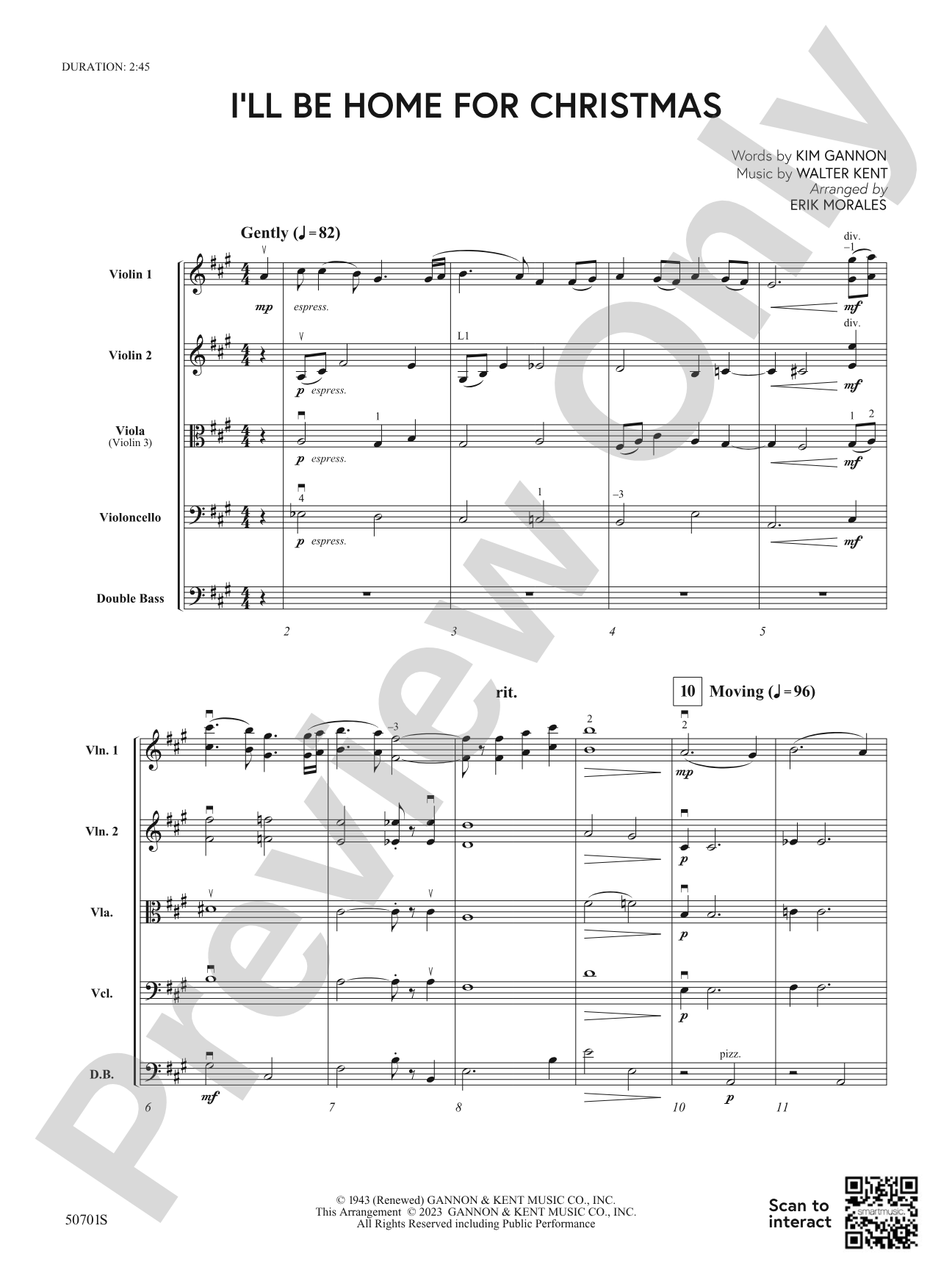 I'll Be Home for Christmas: String Orchestra Conductor Score & Parts
