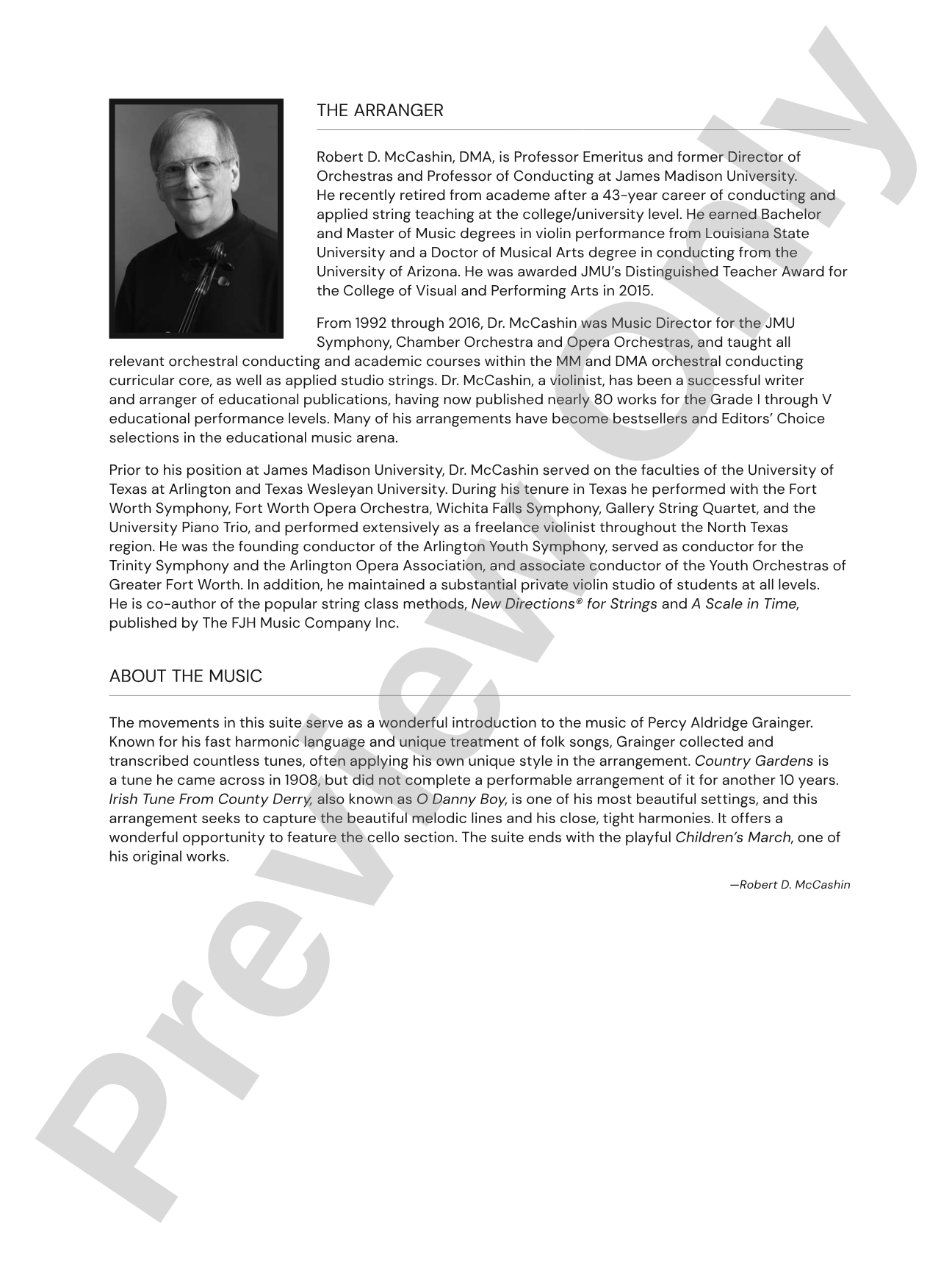 A Grainger Suite: String Orchestra Conductor Score & Parts