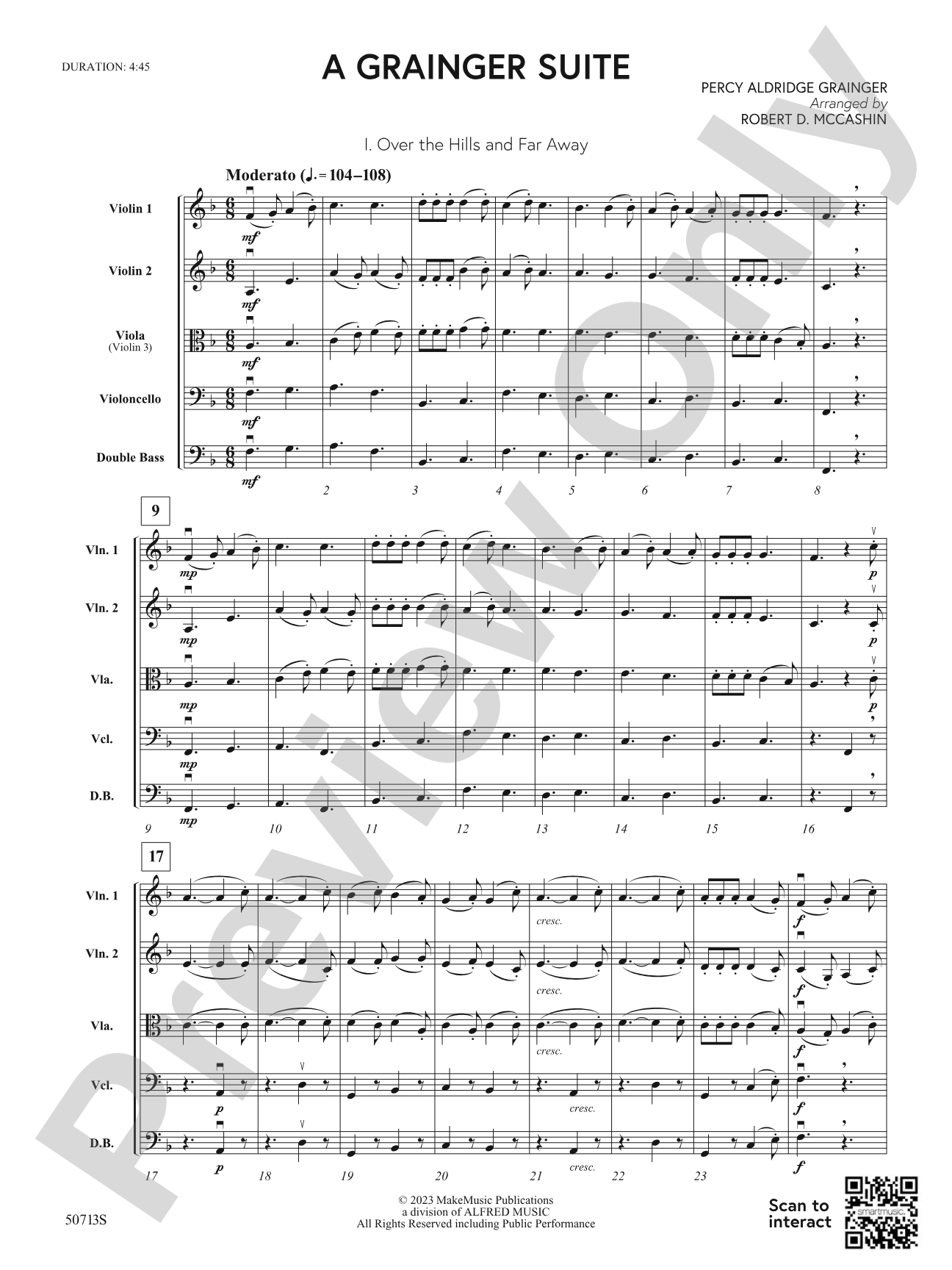 A Grainger Suite: String Orchestra Conductor Score & Parts
