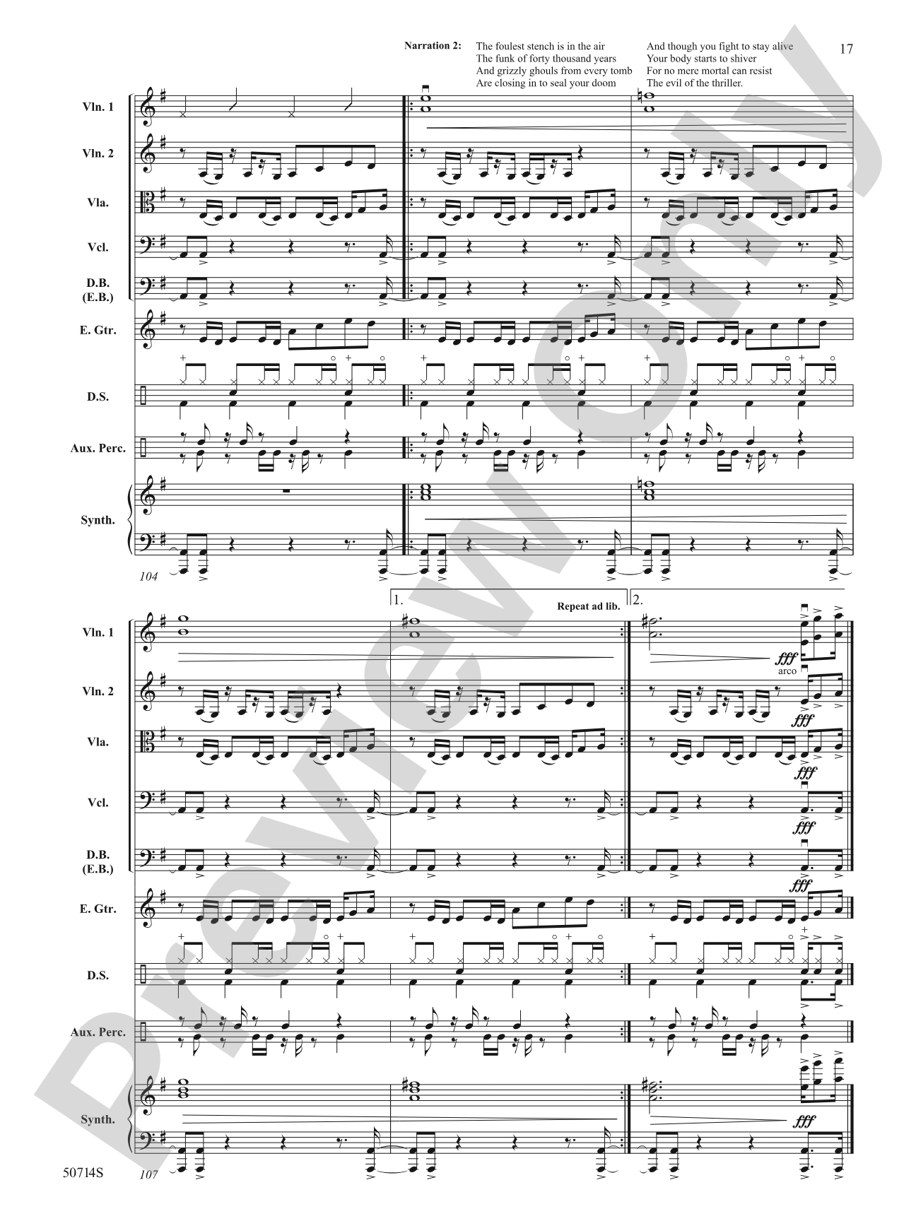 Thriller: String Orchestra Conductor Score & Parts