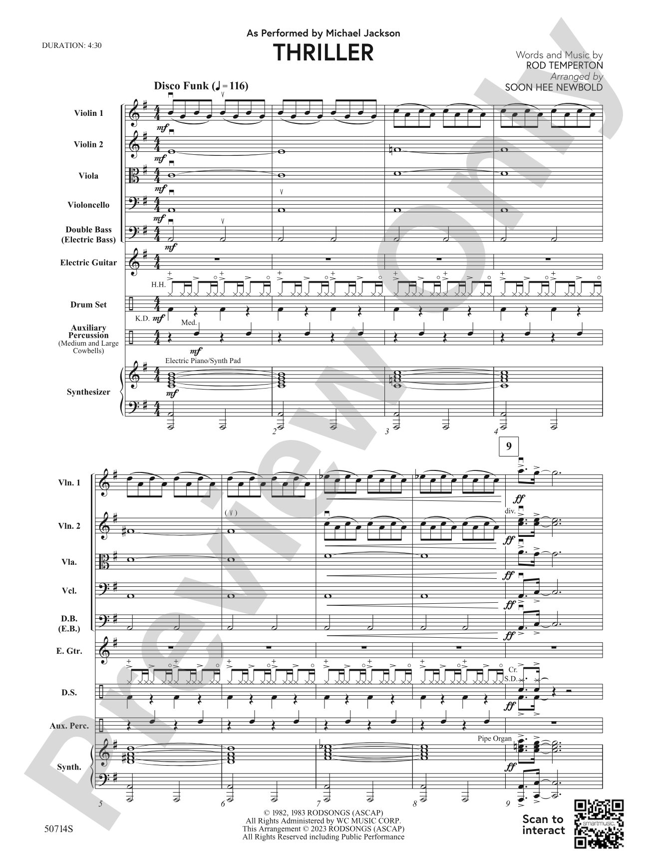 Thriller: String Orchestra Conductor Score & Parts