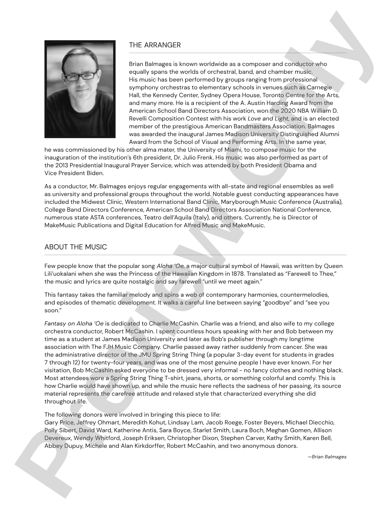 Fantasy on Aloha 'Oe: String Orchestra Conductor Score & Parts