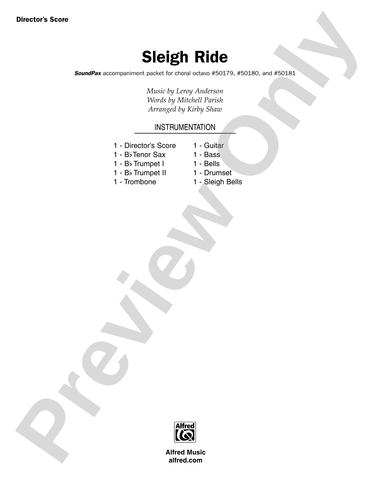 Sleigh Ride: Choral SoundPax