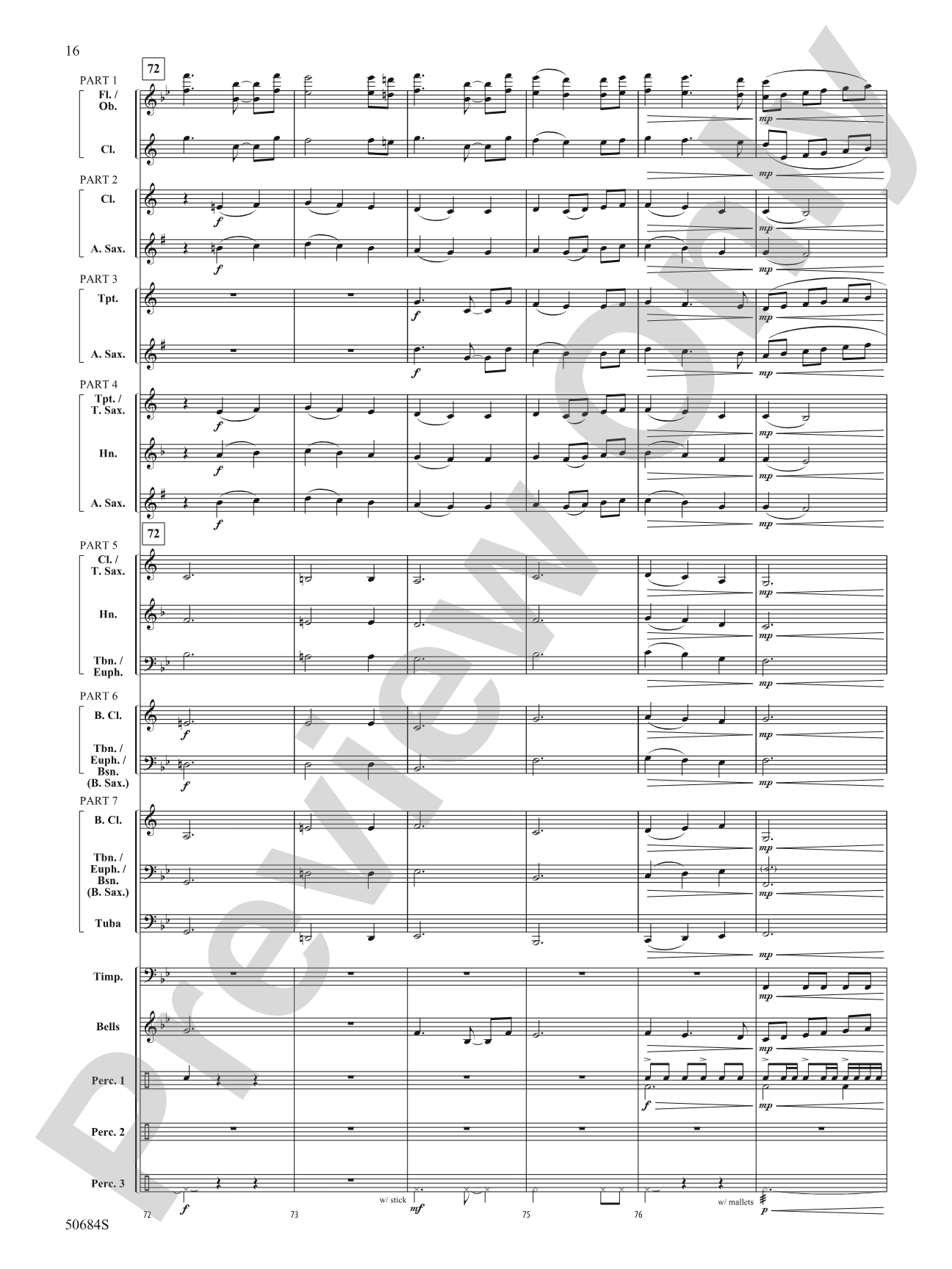 Inspiration Fanfare: Concert Band Conductor Score & Parts - ColorFlex version
