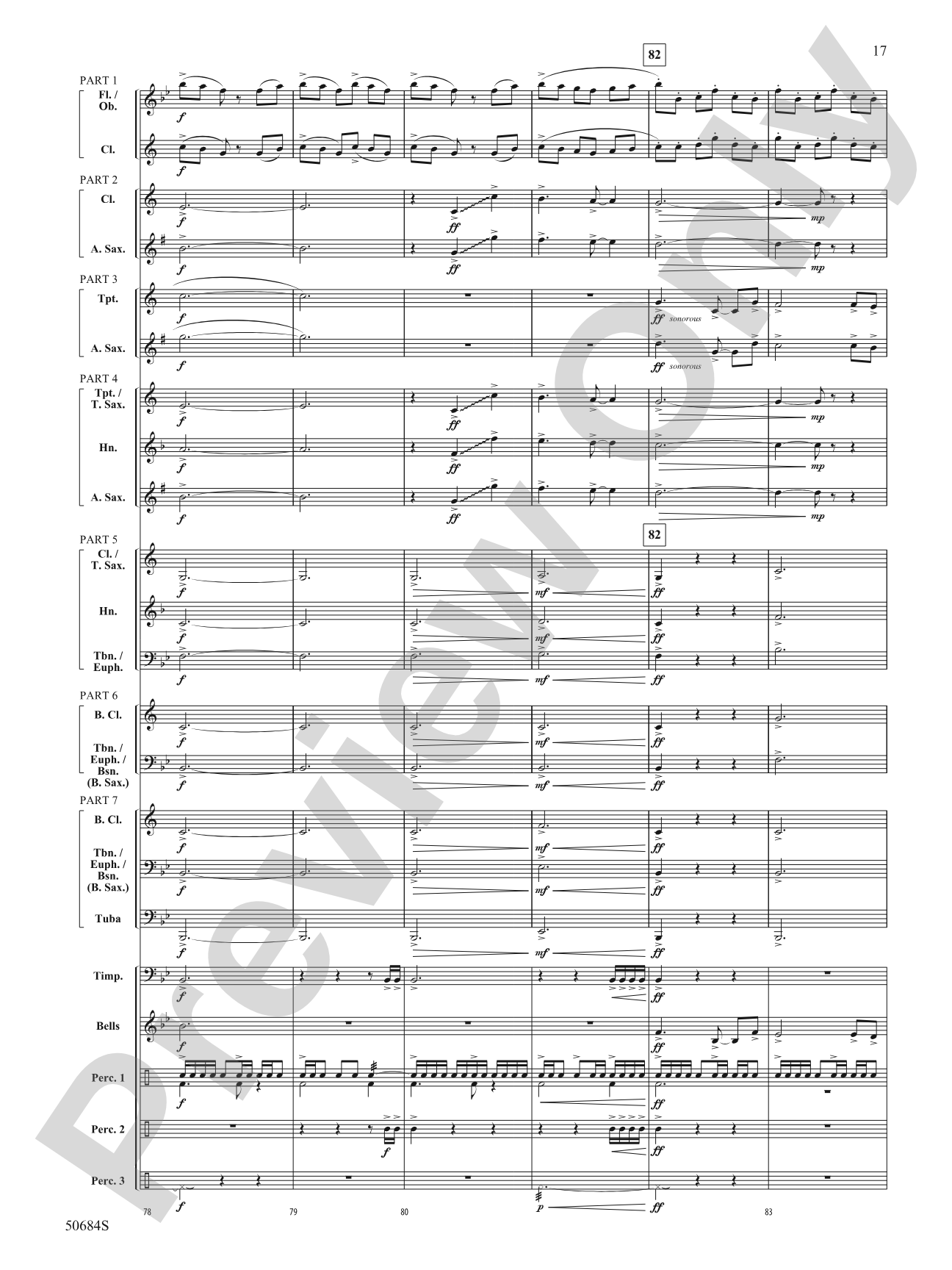 Inspiration Fanfare: Concert Band Conductor Score & Parts - ColorFlex version