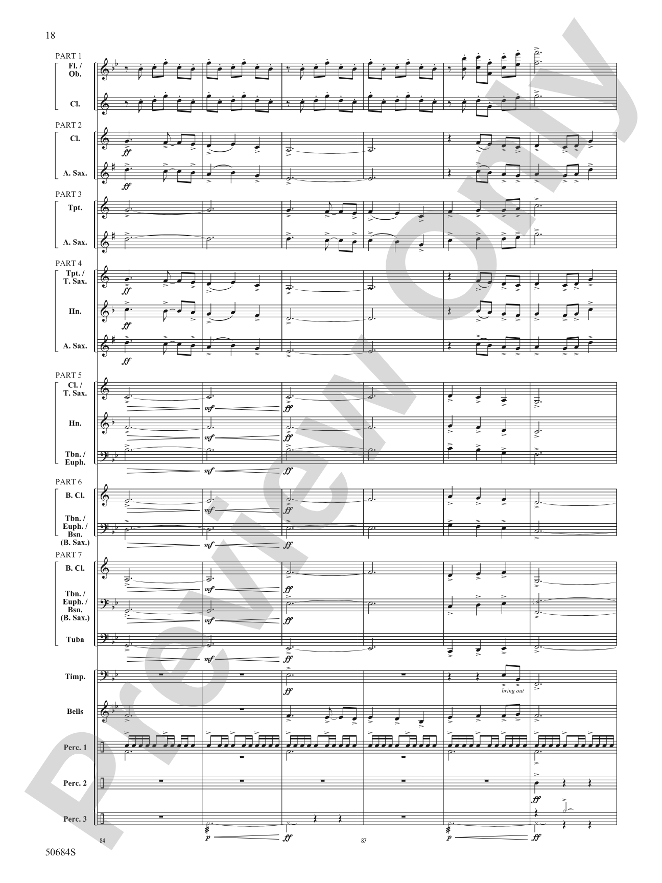 Inspiration Fanfare: Concert Band Conductor Score & Parts - ColorFlex version