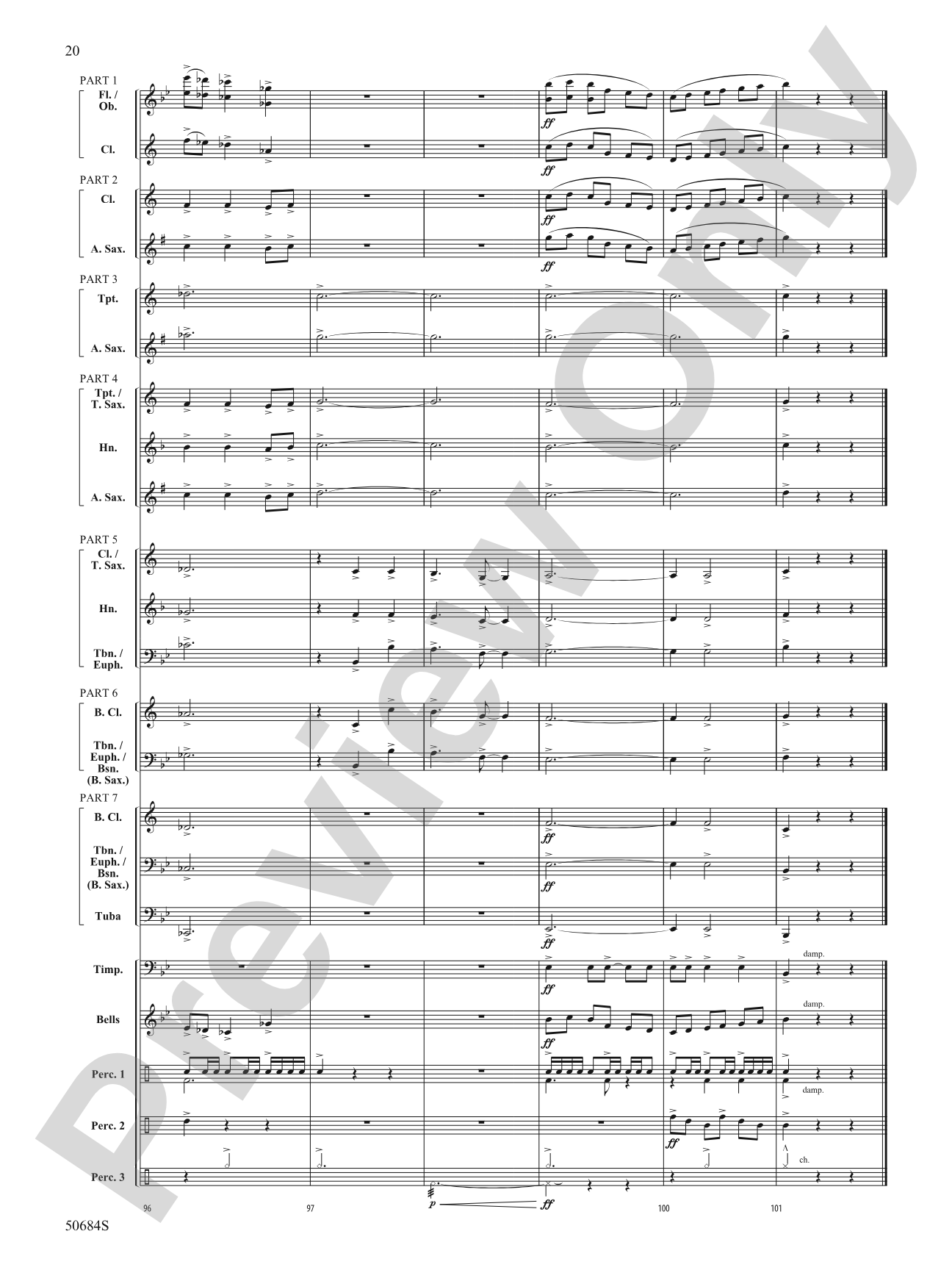 Inspiration Fanfare: Concert Band Conductor Score & Parts - ColorFlex version