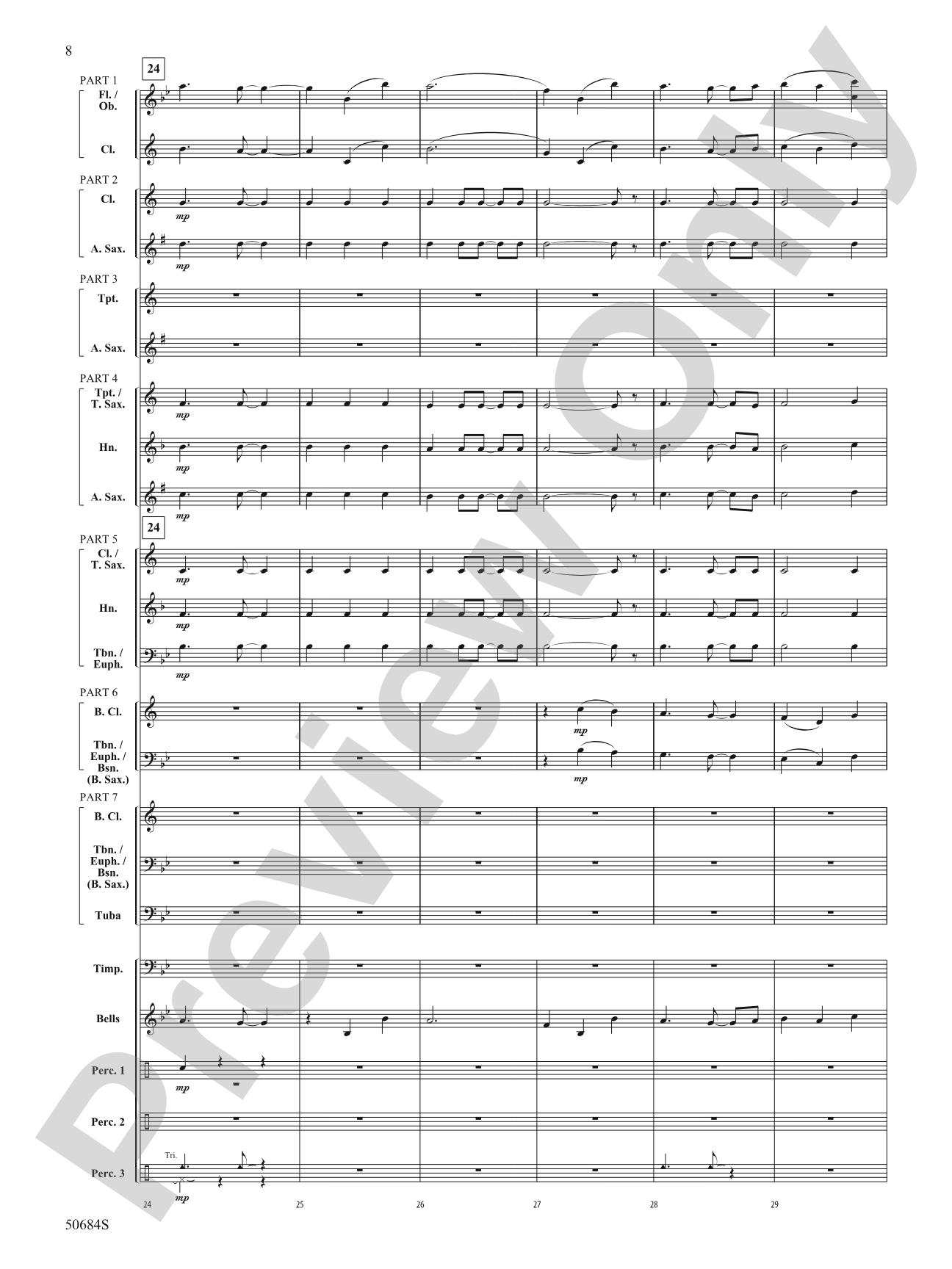 Inspiration Fanfare: Concert Band Conductor Score & Parts - ColorFlex version