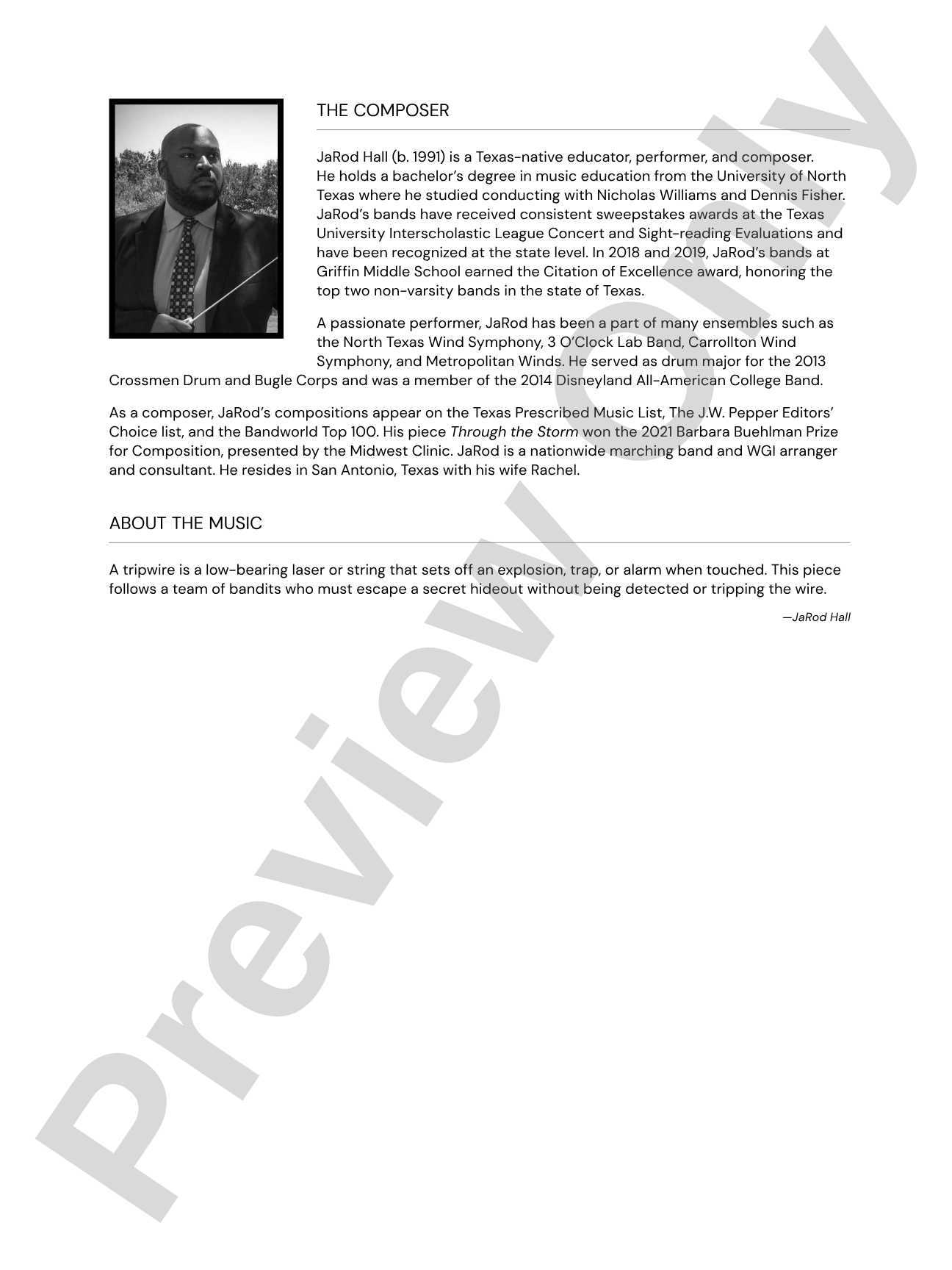 Tripwire: Concert Band Conductor Score & Parts - ColorFlex Version
