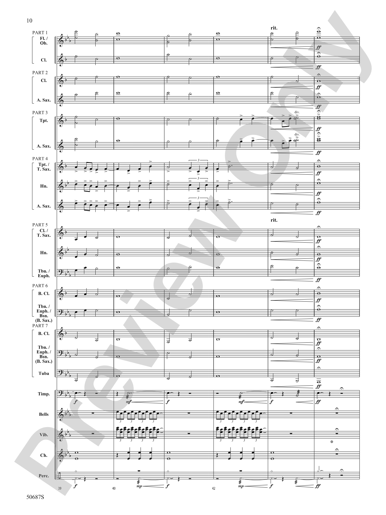 Rippling Watercolors: Concert Band Conductor Score & Parts - ColorFlex version