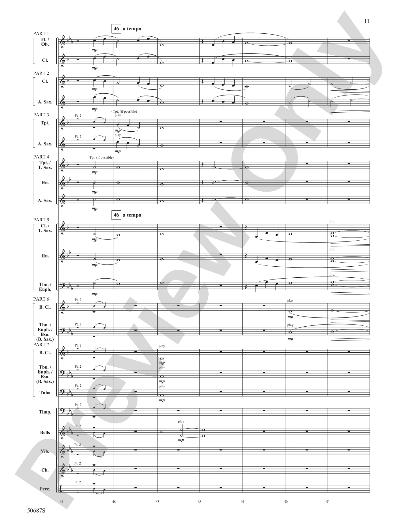 Rippling Watercolors: Concert Band Conductor Score & Parts - ColorFlex version