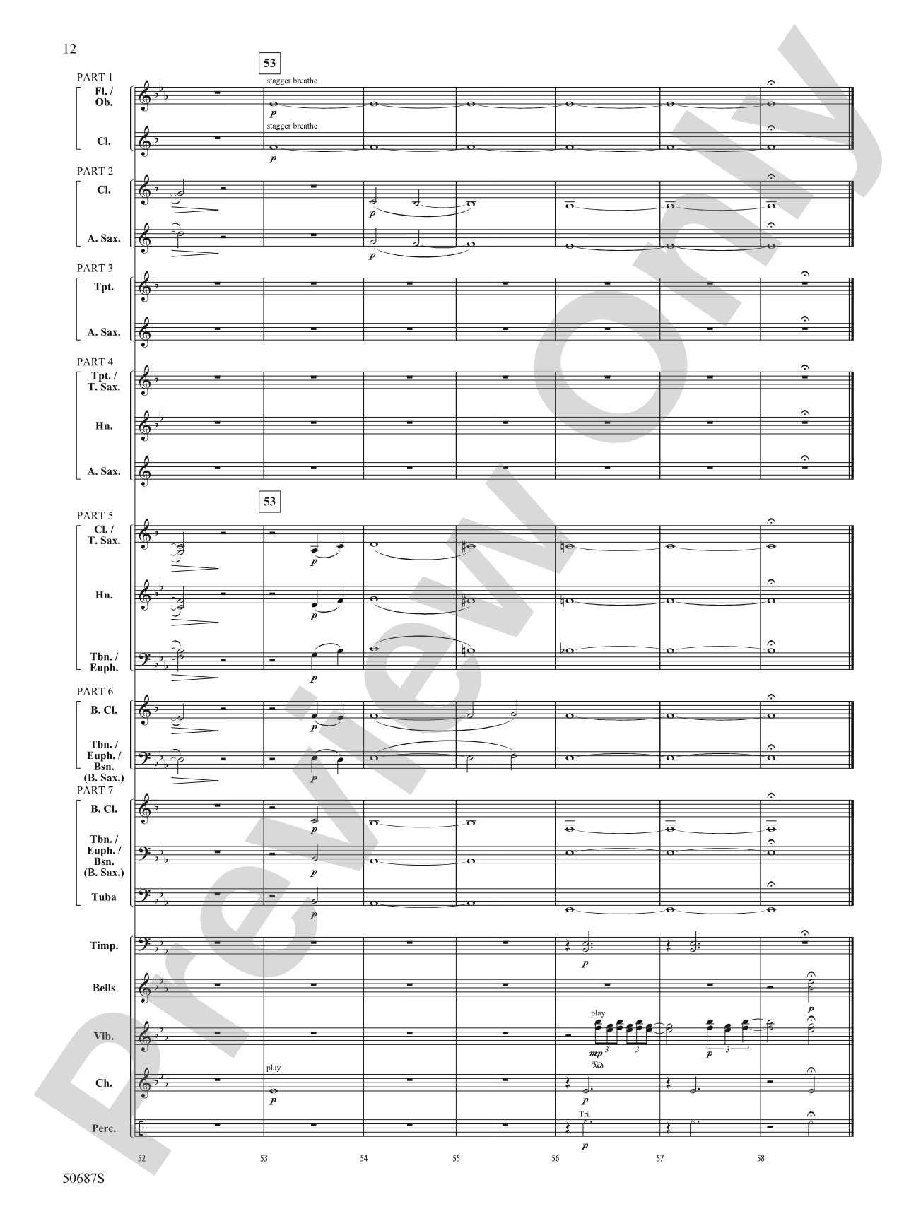 Rippling Watercolors: Concert Band Conductor Score & Parts - ColorFlex version
