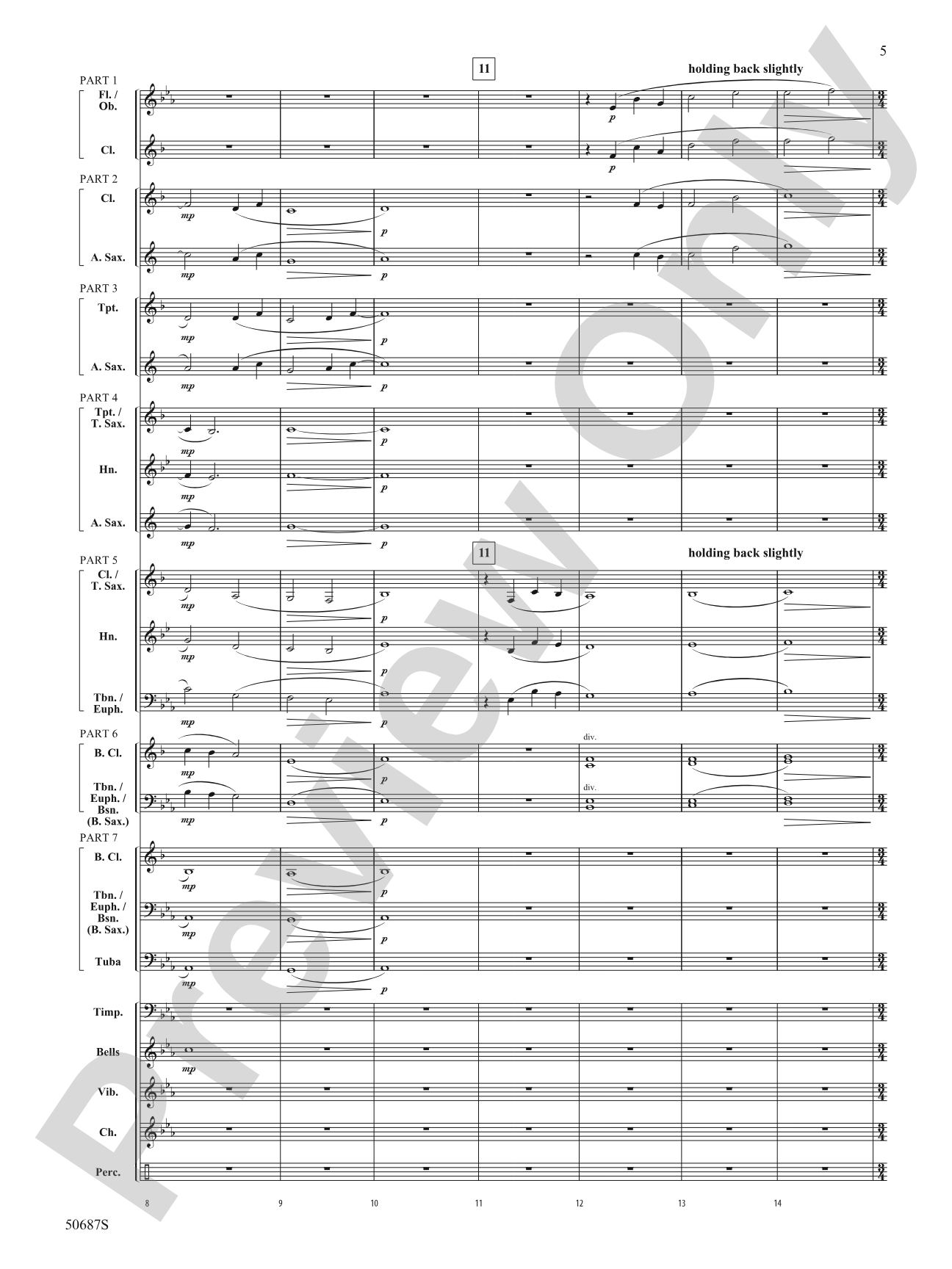 Rippling Watercolors: Concert Band Conductor Score & Parts - ColorFlex version