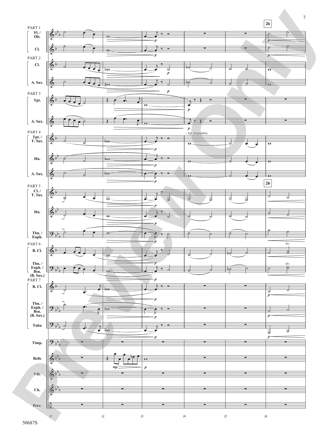 Rippling Watercolors: Concert Band Conductor Score & Parts - ColorFlex version