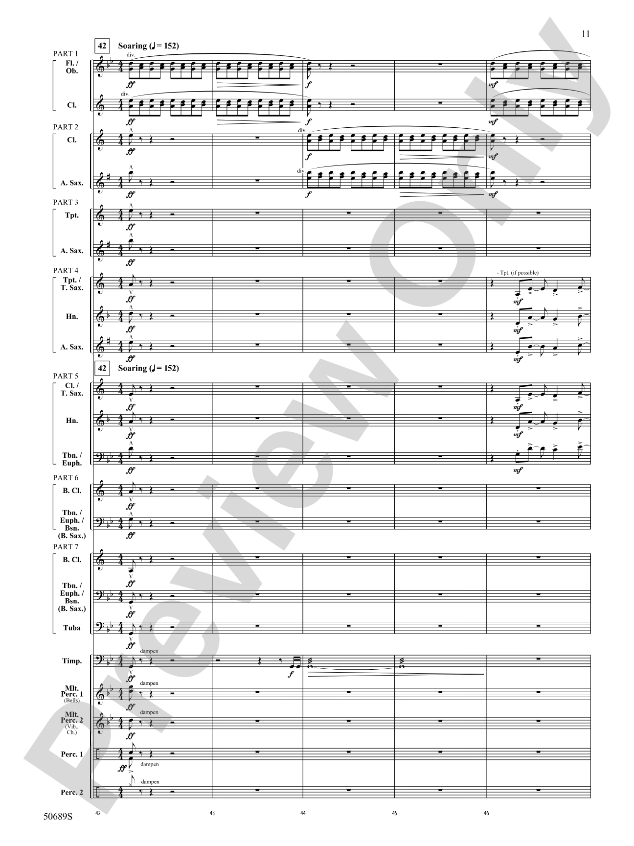 Among the Clouds: Concert Band Conductor Score & Parts - ColorFlex Version