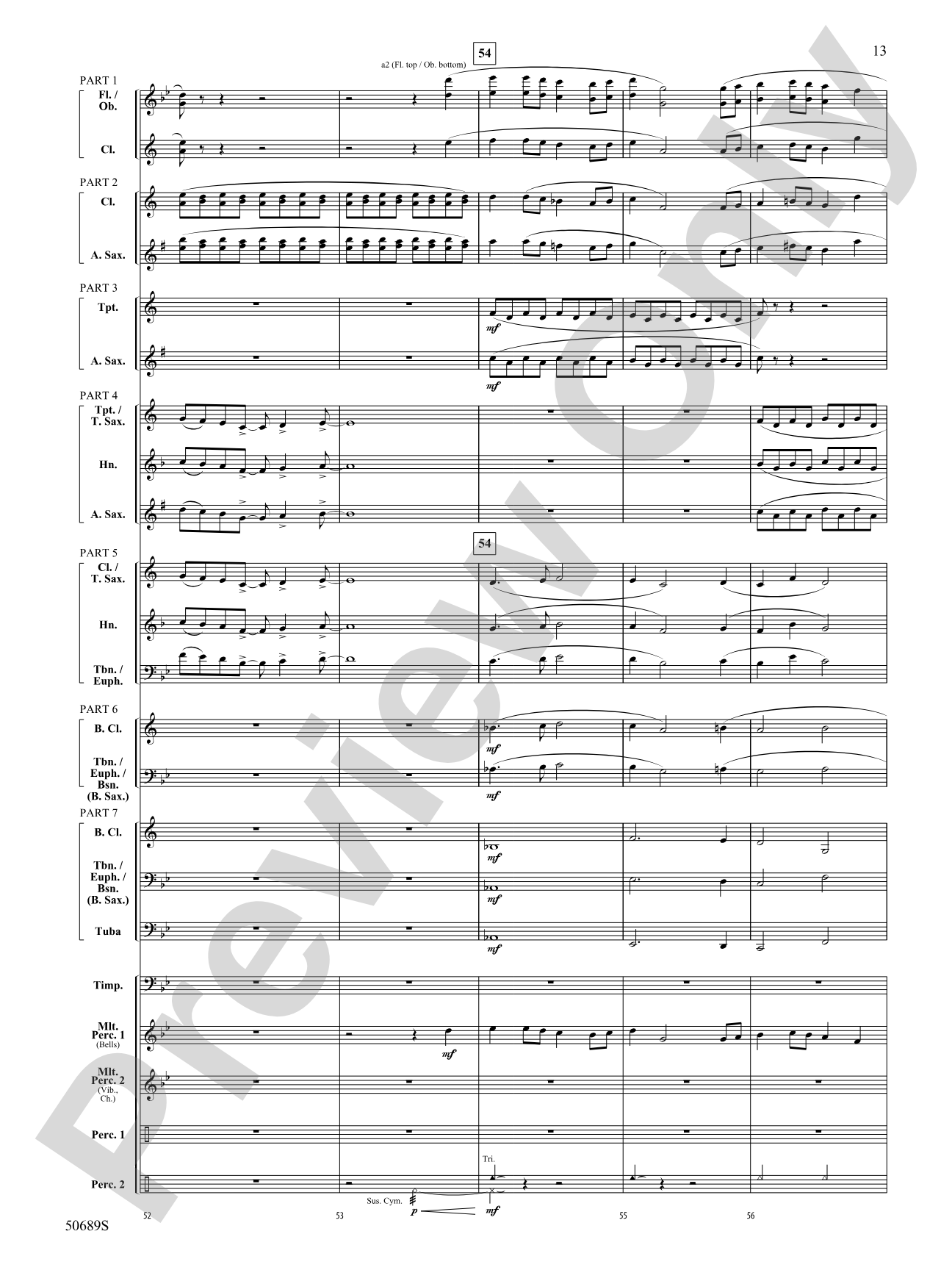 Among the Clouds: Concert Band Conductor Score & Parts - ColorFlex Version