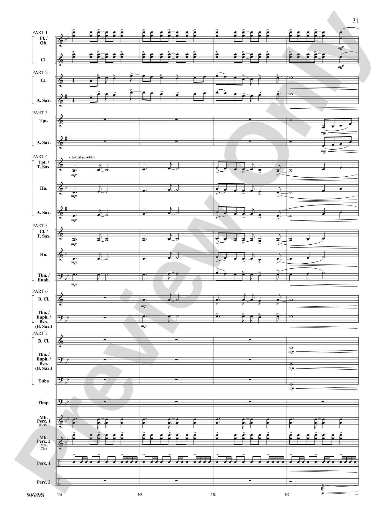Among the Clouds: Concert Band Conductor Score & Parts - ColorFlex Version