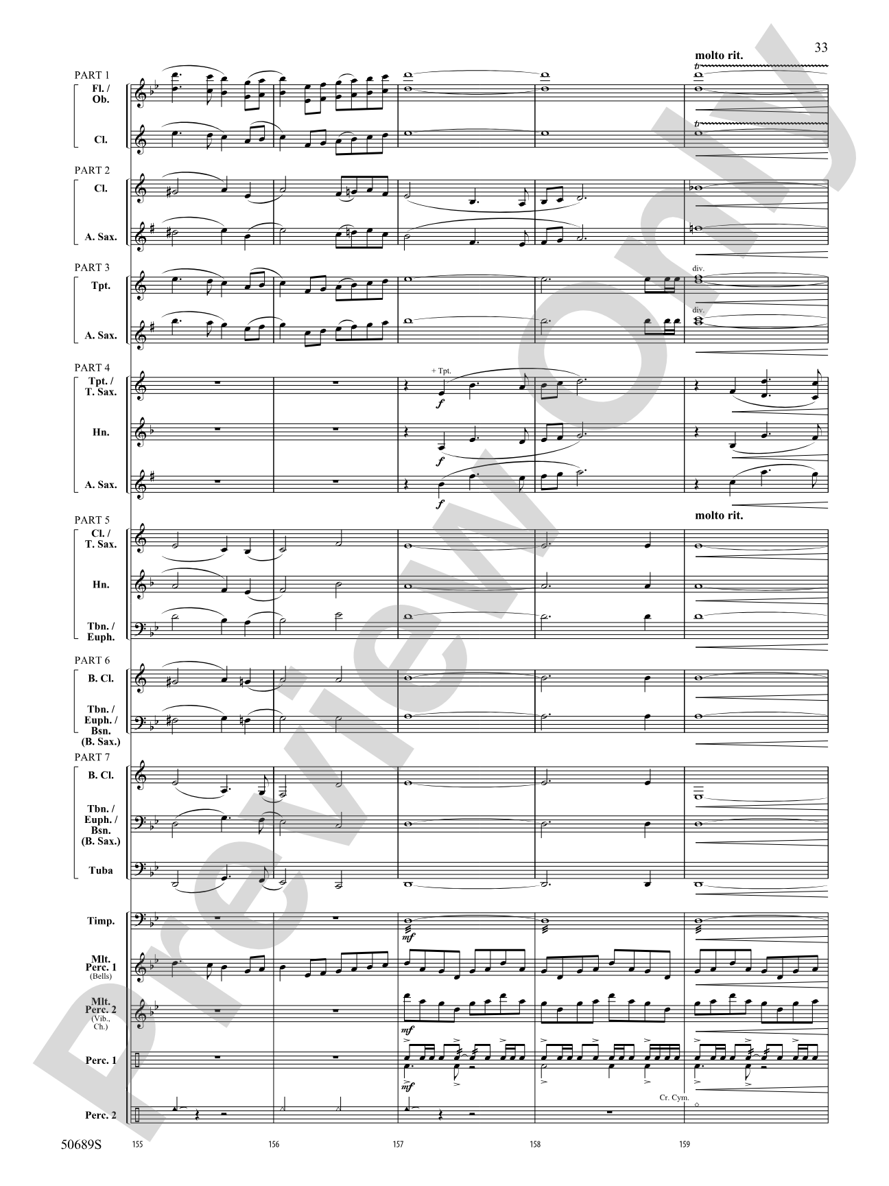 Among the Clouds: Concert Band Conductor Score & Parts - ColorFlex Version