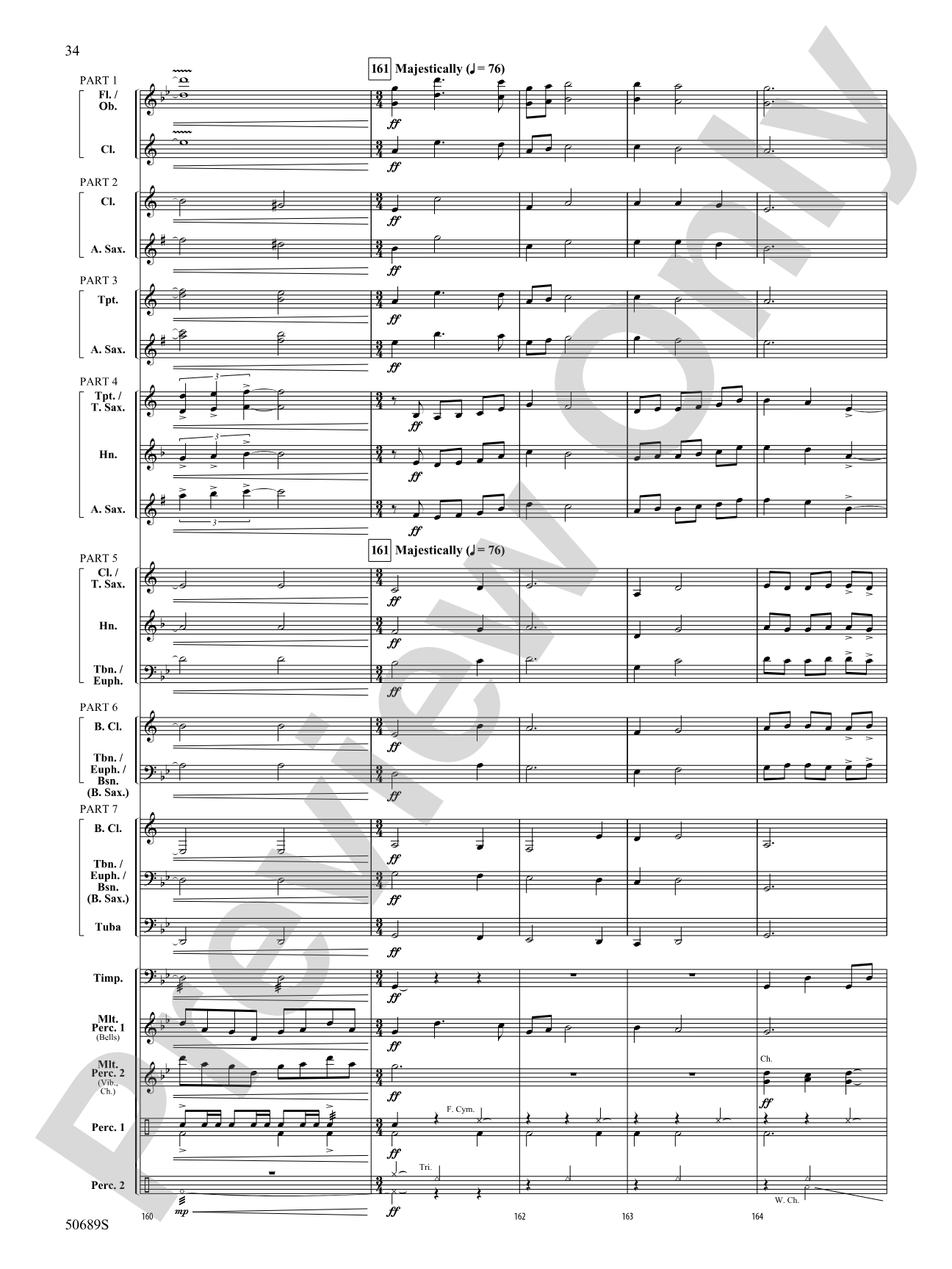 Among the Clouds: Concert Band Conductor Score & Parts - ColorFlex Version