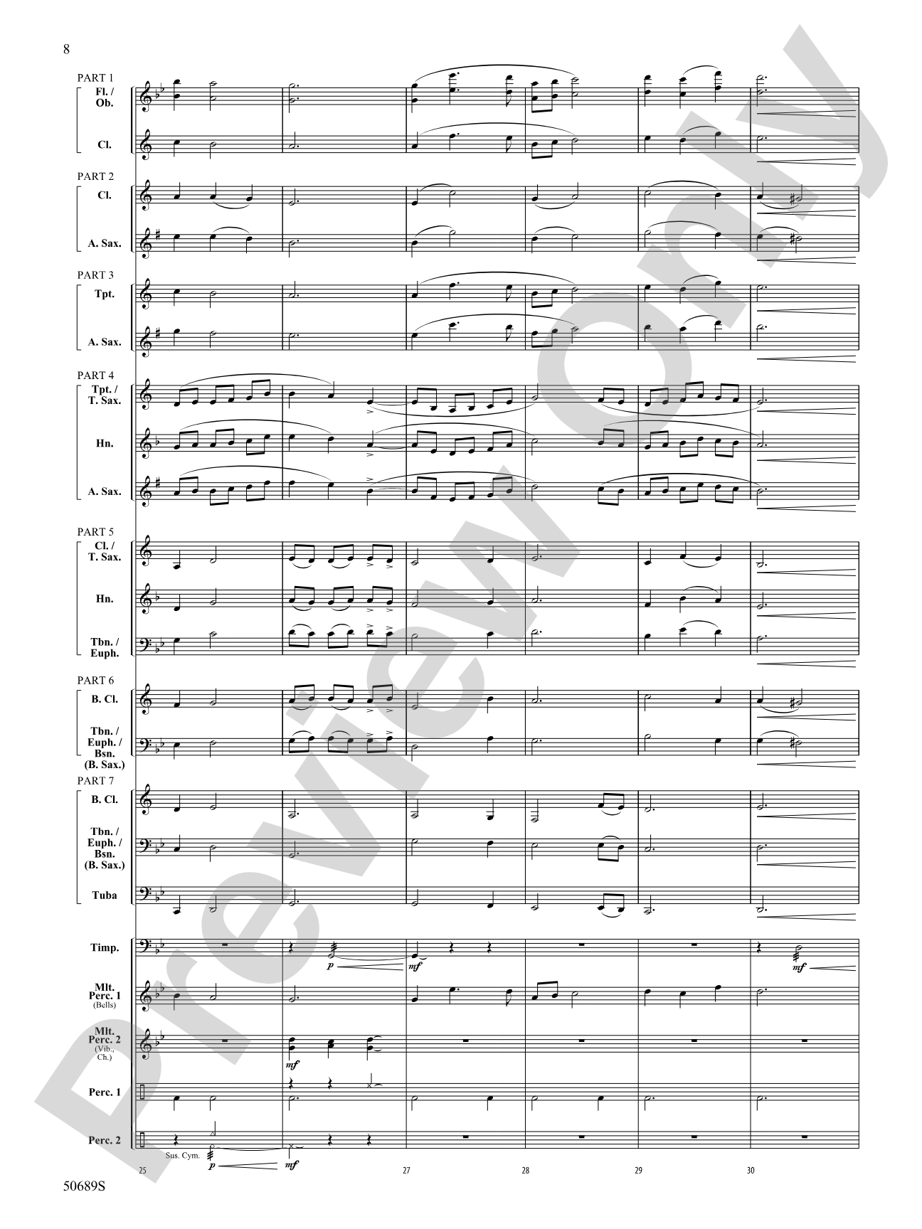 Among the Clouds: Concert Band Conductor Score & Parts - ColorFlex Version