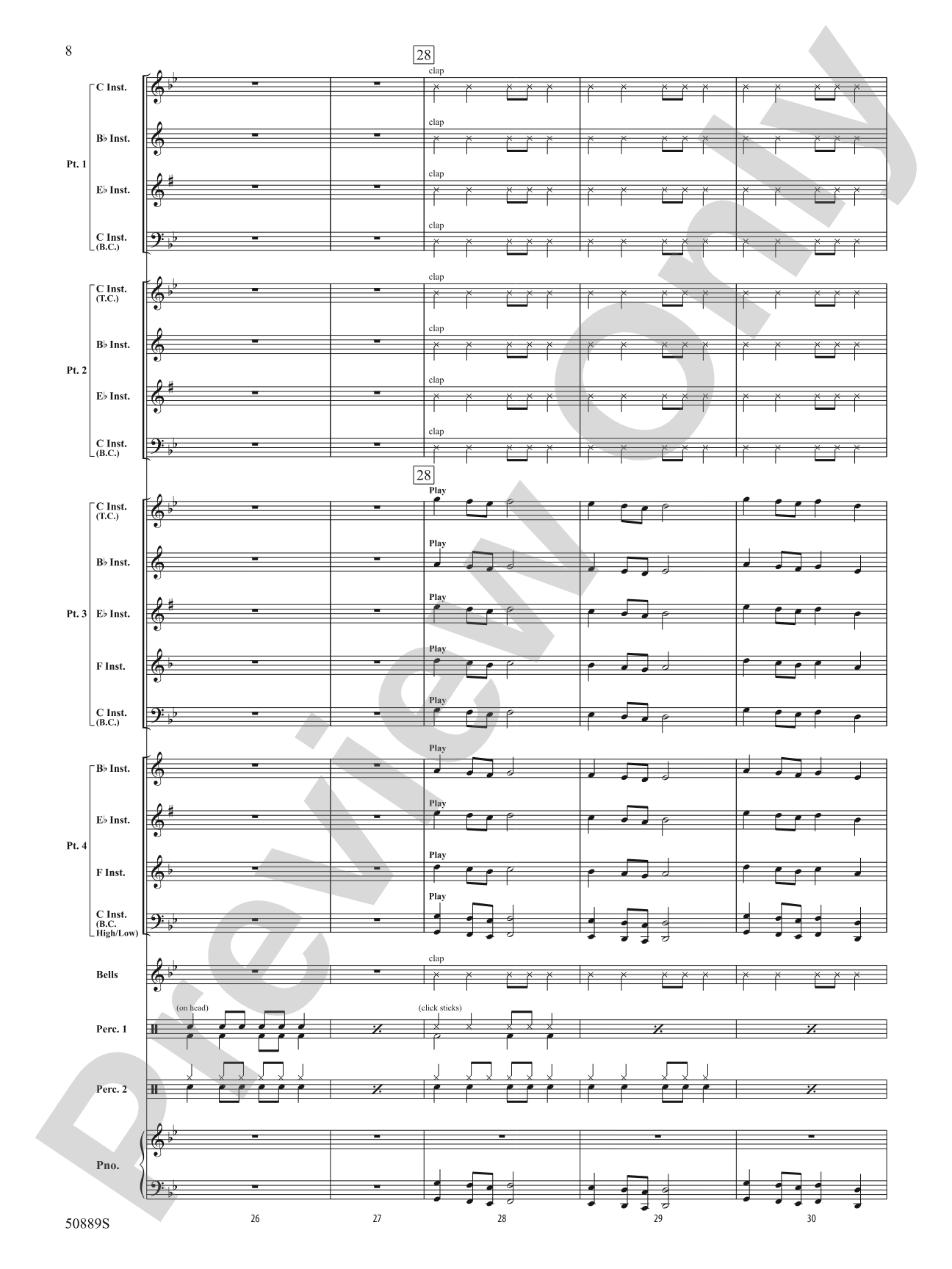 Atomic Clock: Flexible Band/String Ensemble Score & Parts