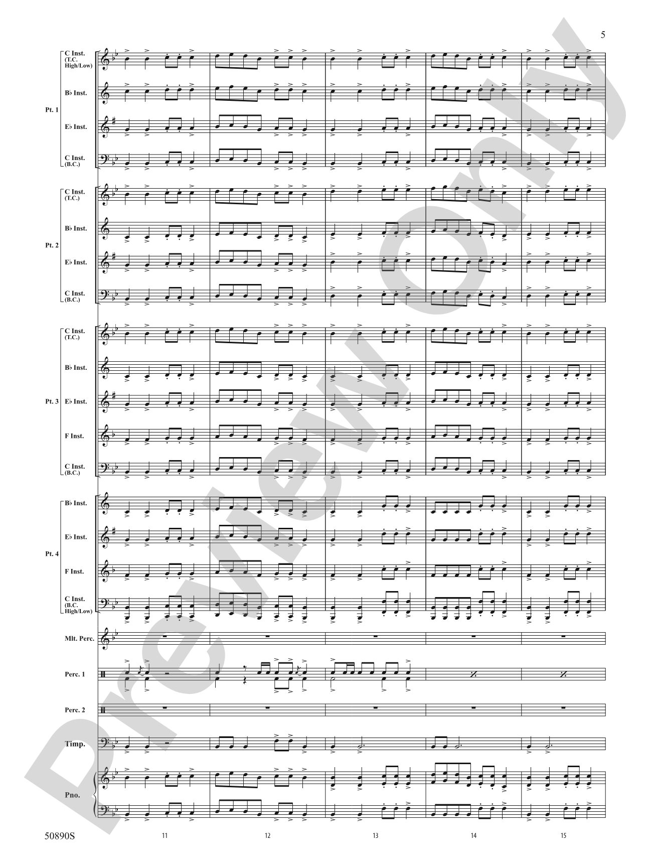 Celebratory Fanfare: Flexible Band/String Ensemble Score & Parts