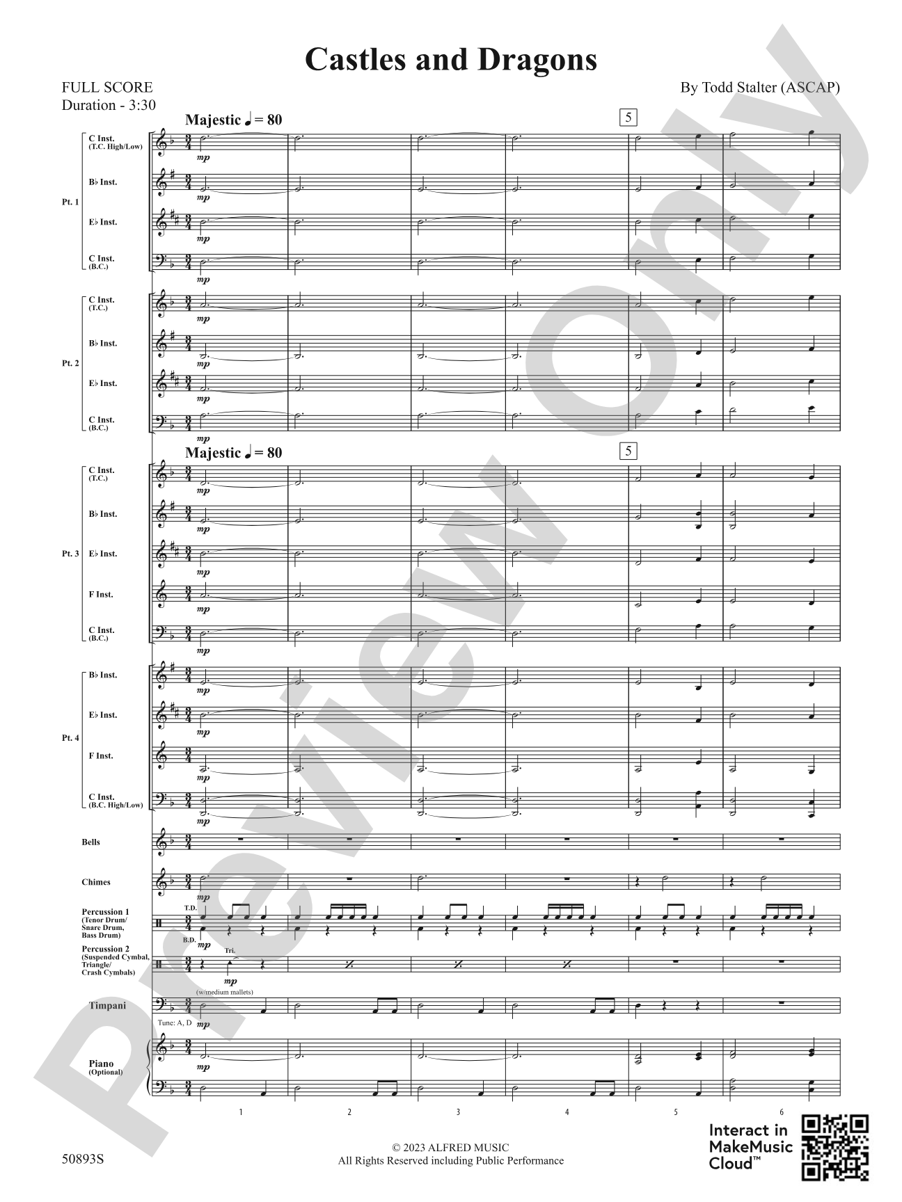Castles and Dragons: Flexible Band/String Ensemble Score & Parts