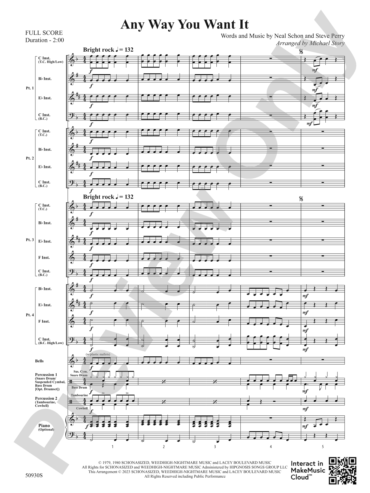 Any Way You Want It: Concert Band Conductor Score & Parts