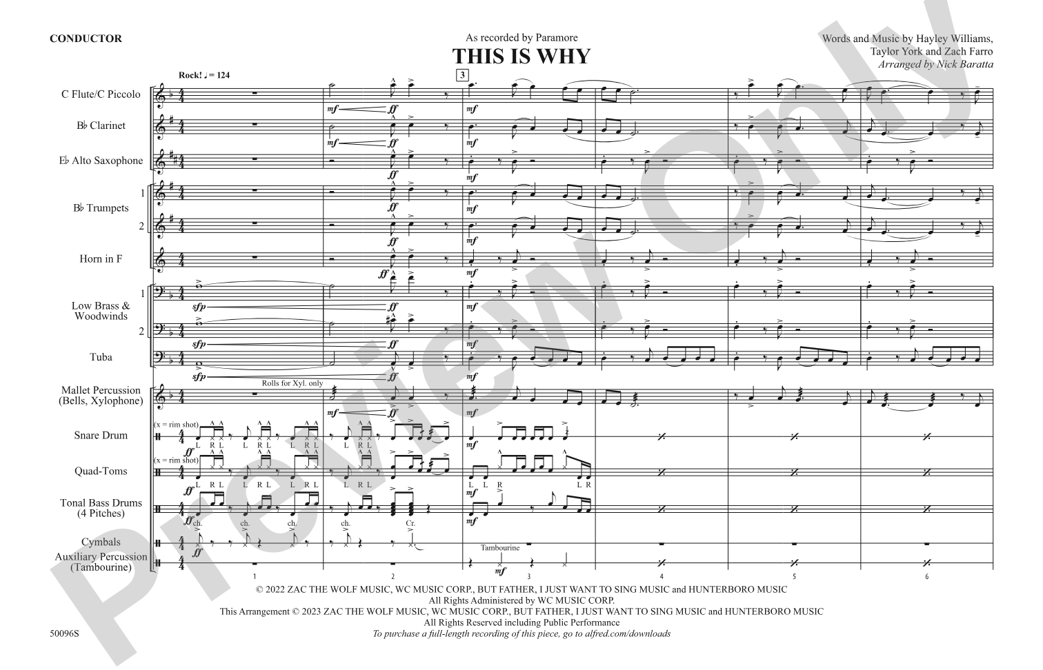 This Is Why: Marching Band Conductor Score & Parts