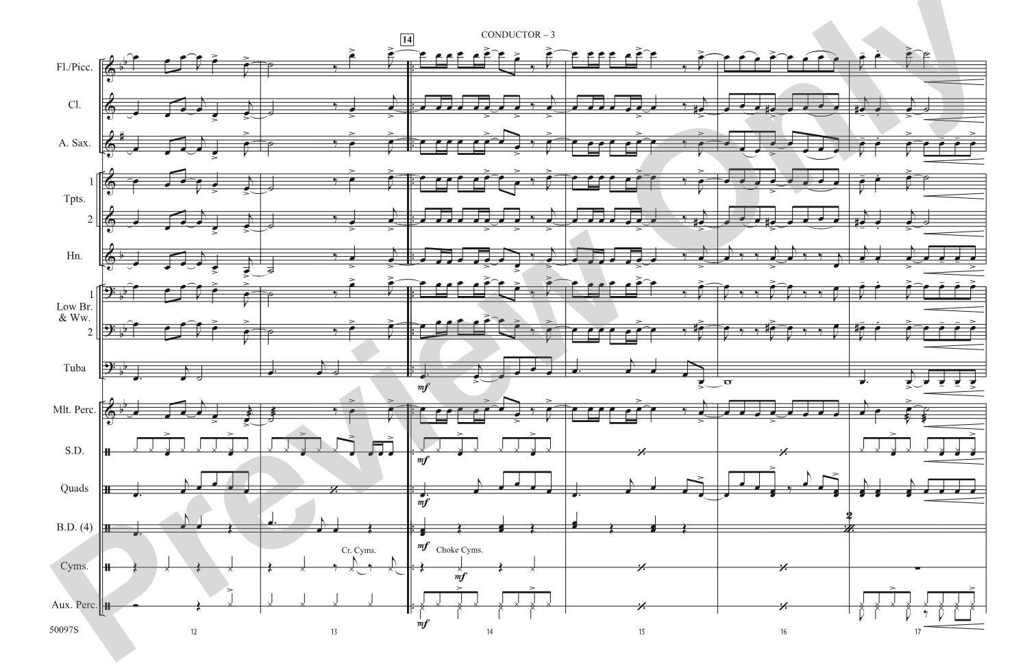 Flowers: Marching Band Conductor Score & Parts