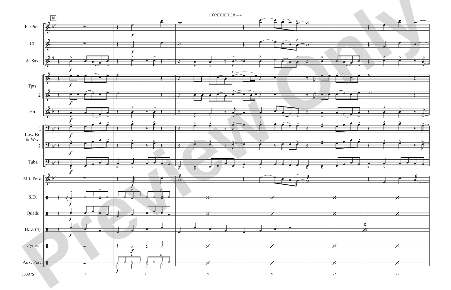 Flowers: Marching Band Conductor Score & Parts