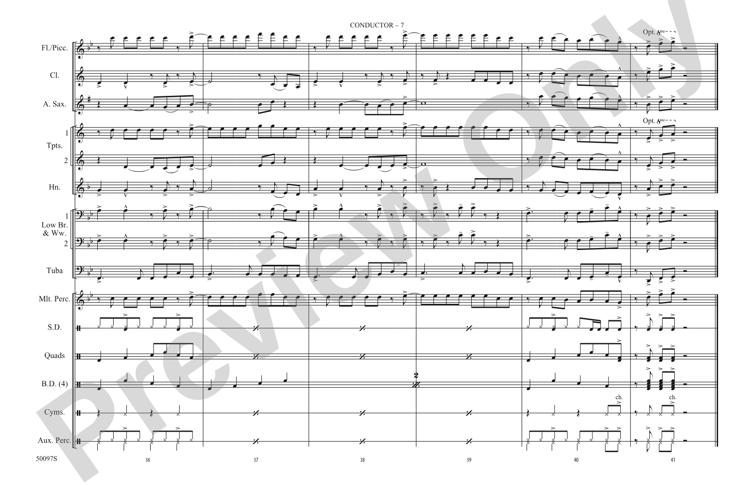 Flowers: Marching Band Conductor Score & Parts