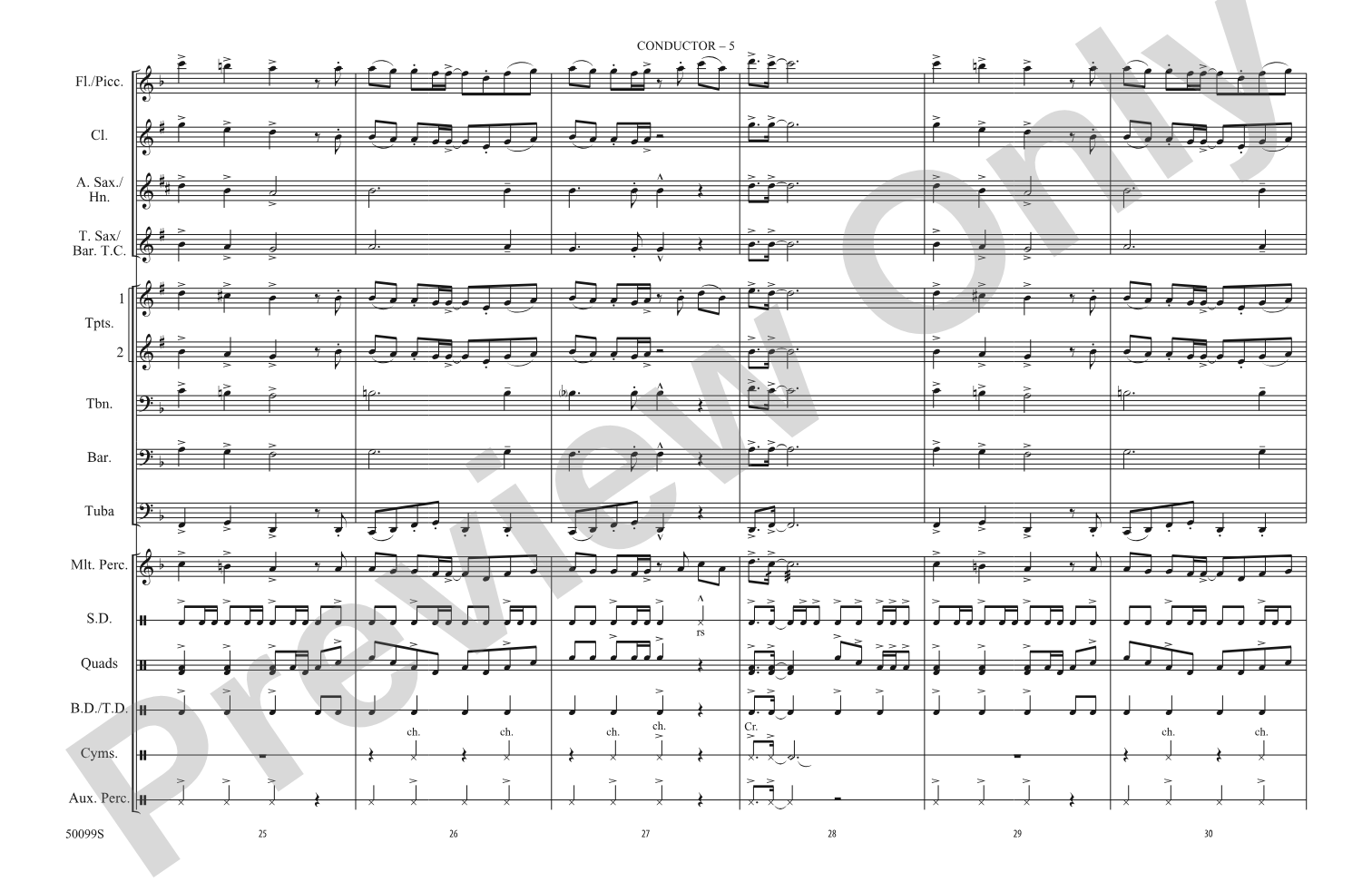 Thriller: Marching Band Conductor Score & Parts