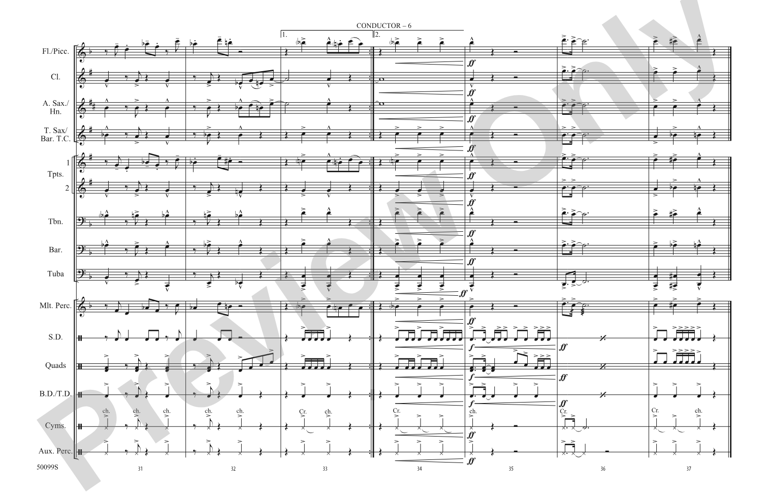 Thriller: Marching Band Conductor Score & Parts