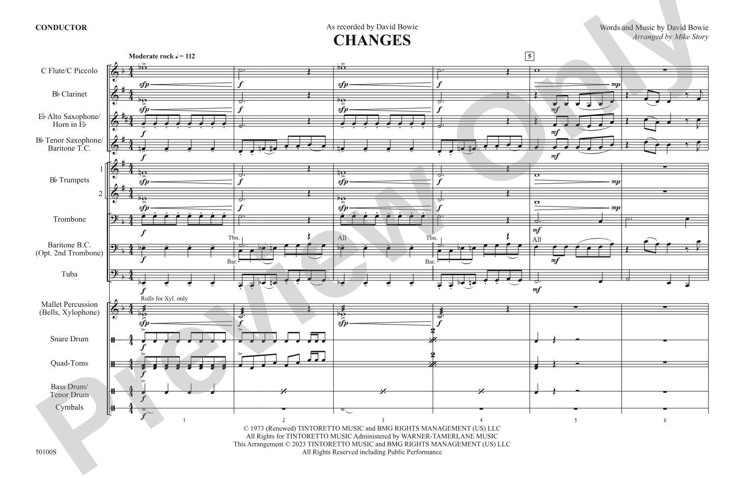 Changes: Marching Band Conductor Score & Parts