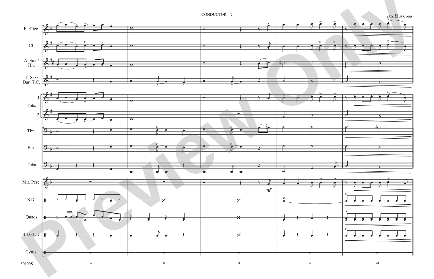 Changes: Marching Band Conductor Score & Parts